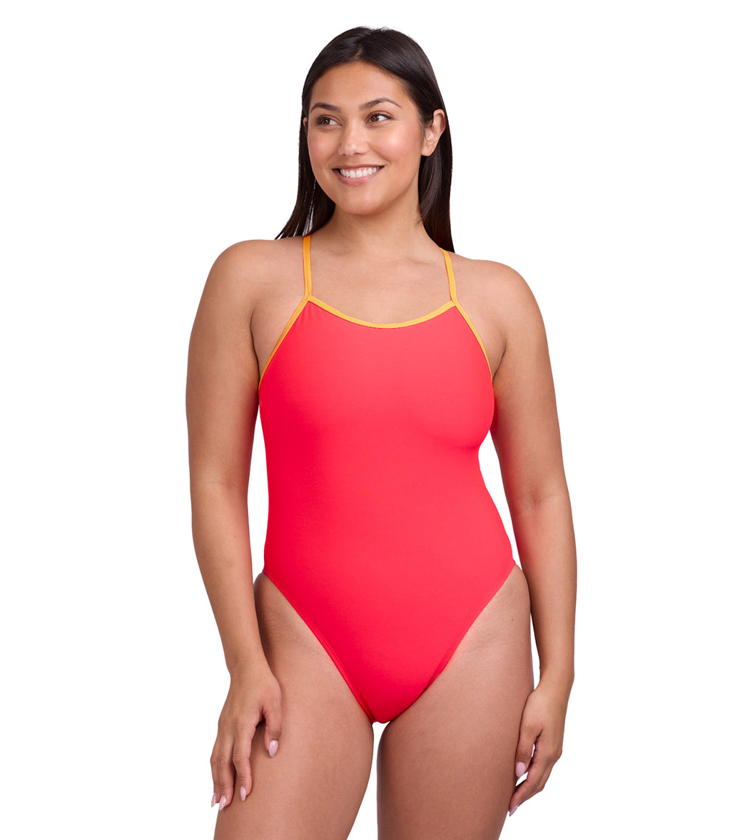 JOLYN Women's Perry Contrast Strawberry One Piece Swimsuit