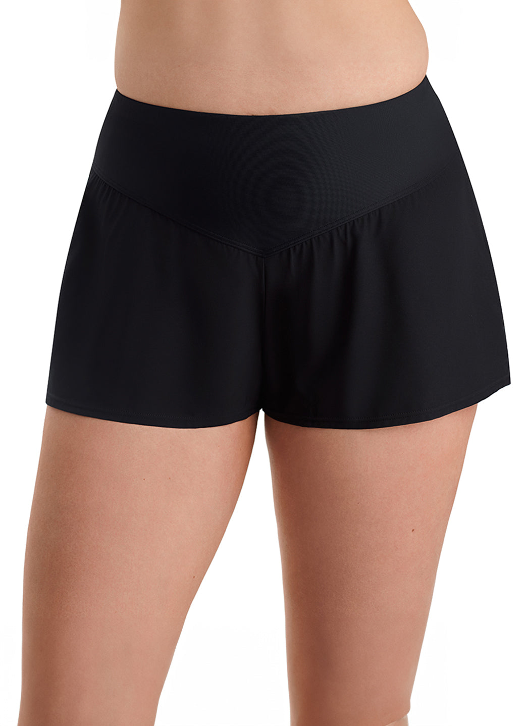 Shape Solver SPORT Women's Fashion Solids Vee Band Flare Short