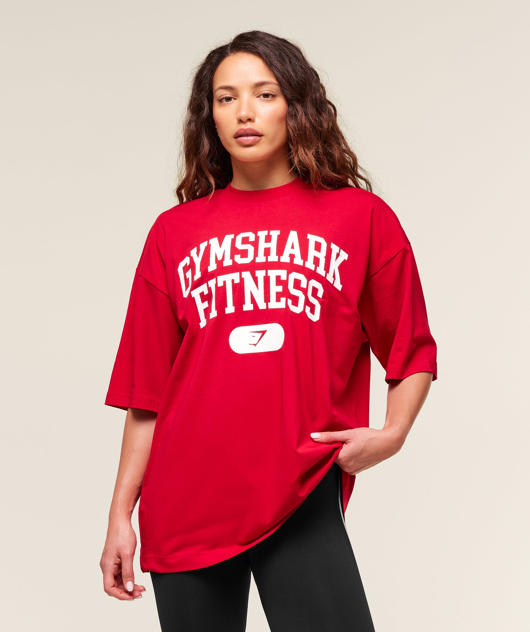 Gymshark Varsity Graphic Oversized T-shirt - Conditioning Red