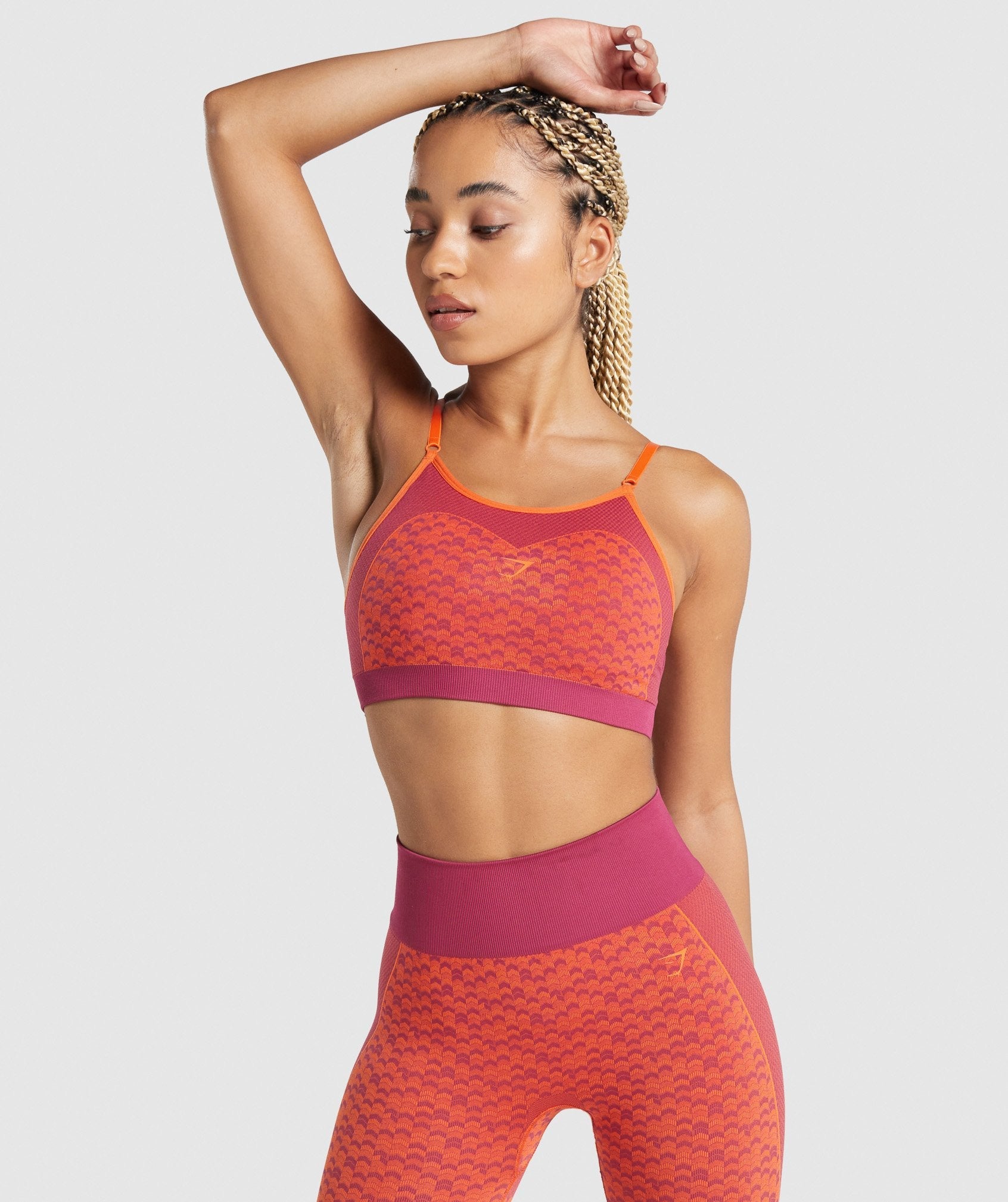 Gymshark WTFlex Seamless Strappy Sports Bra - Red