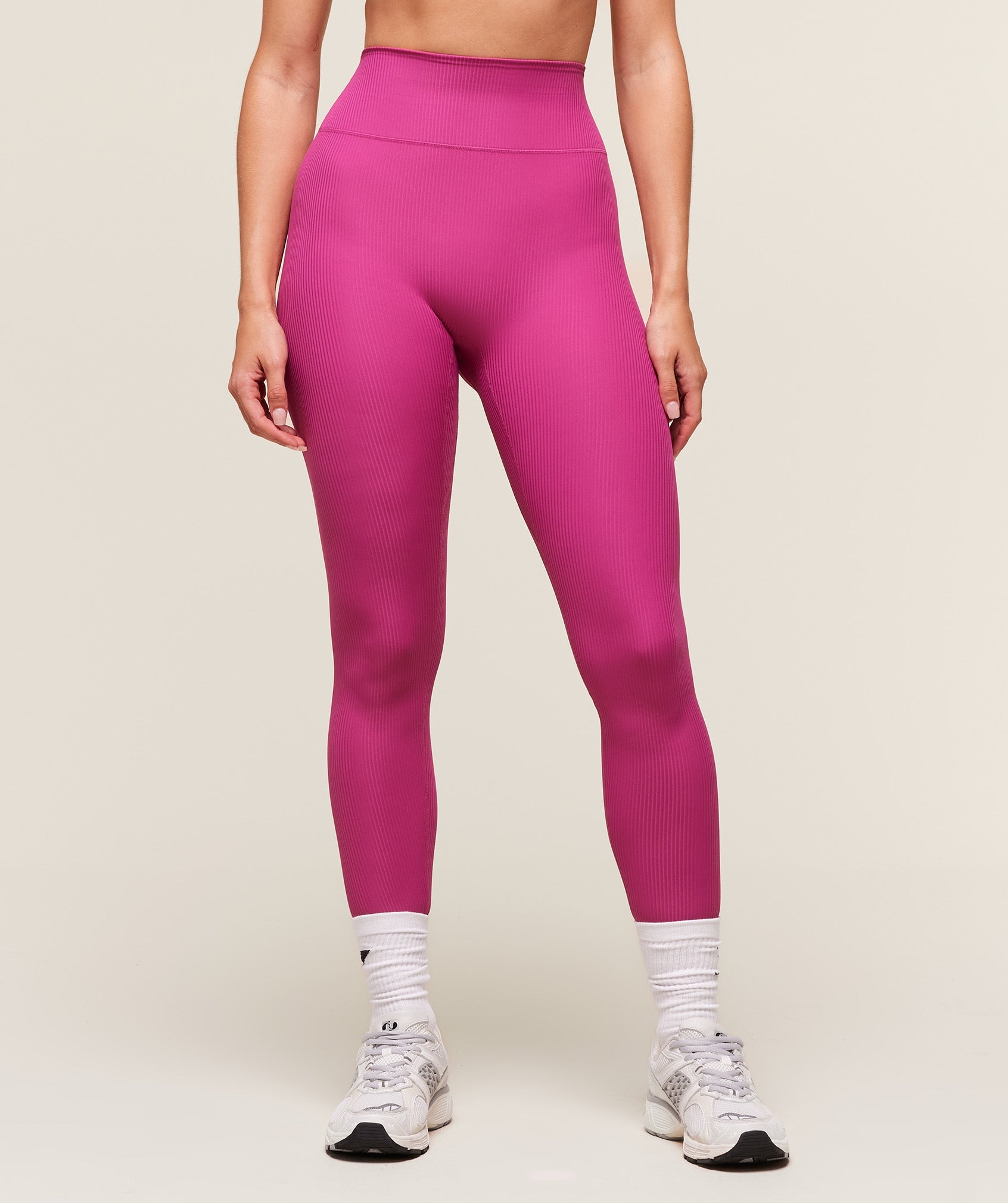 Gymshark Ribbed Contour Leggings - Winning Pink