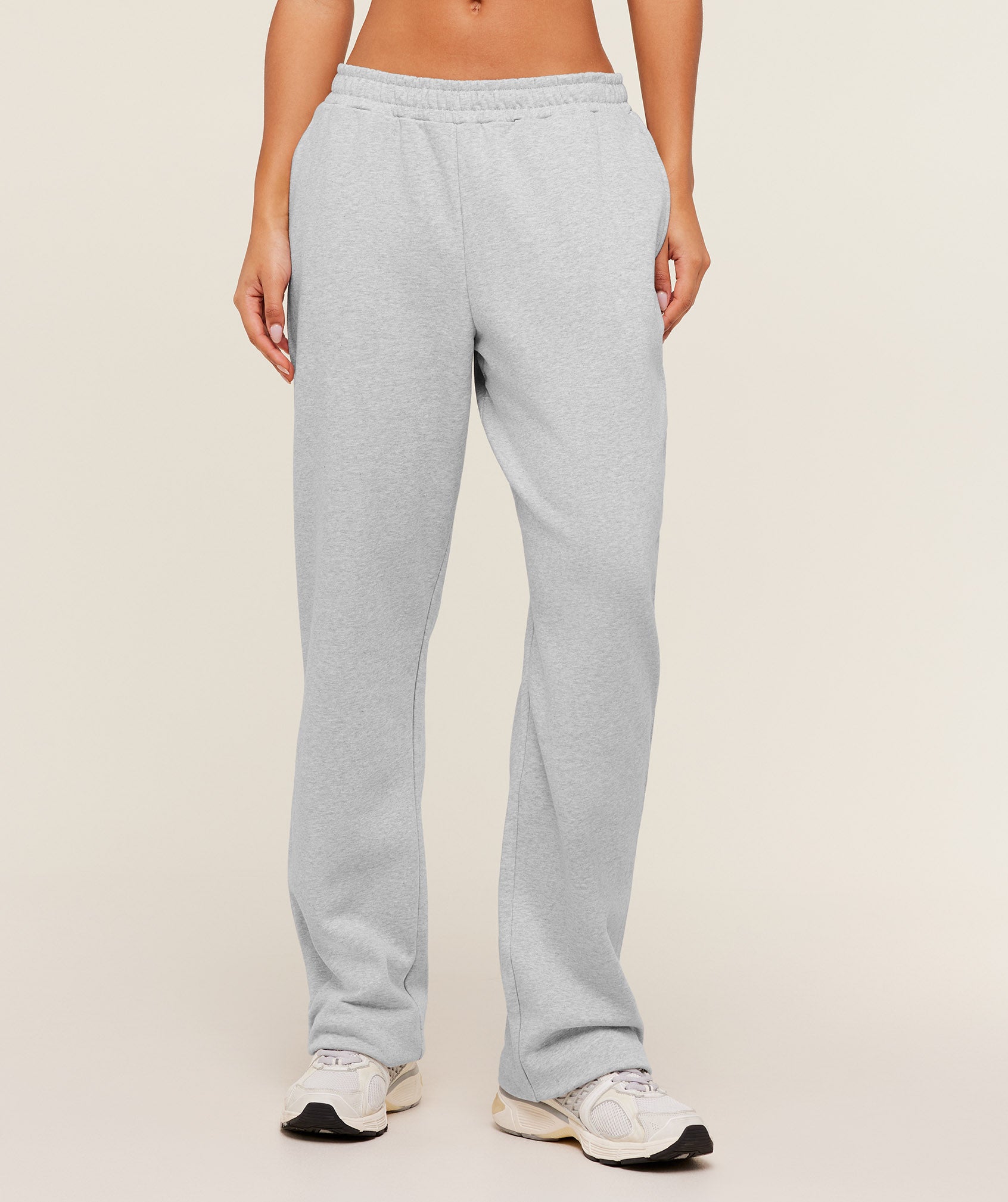 Gymshark Training Fleece Straight Leg Tall Pants - Light Grey Core Marl