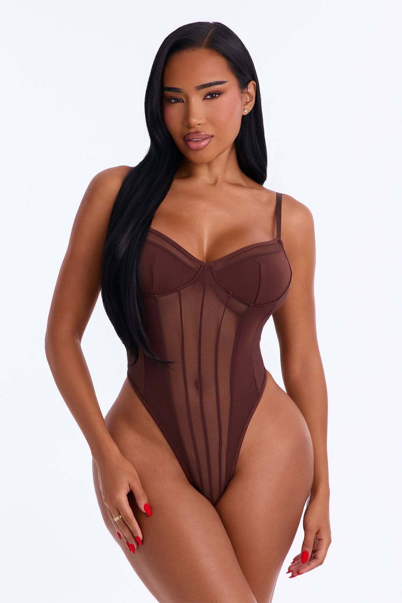 Body Like This Mesh Teddy - Chocolate
