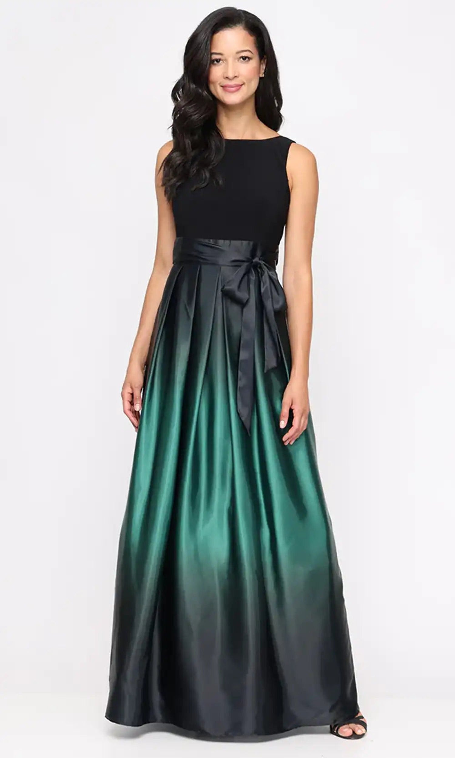 S.L. Fashions 419435M - Ombre Bateau Petite Formal Dress