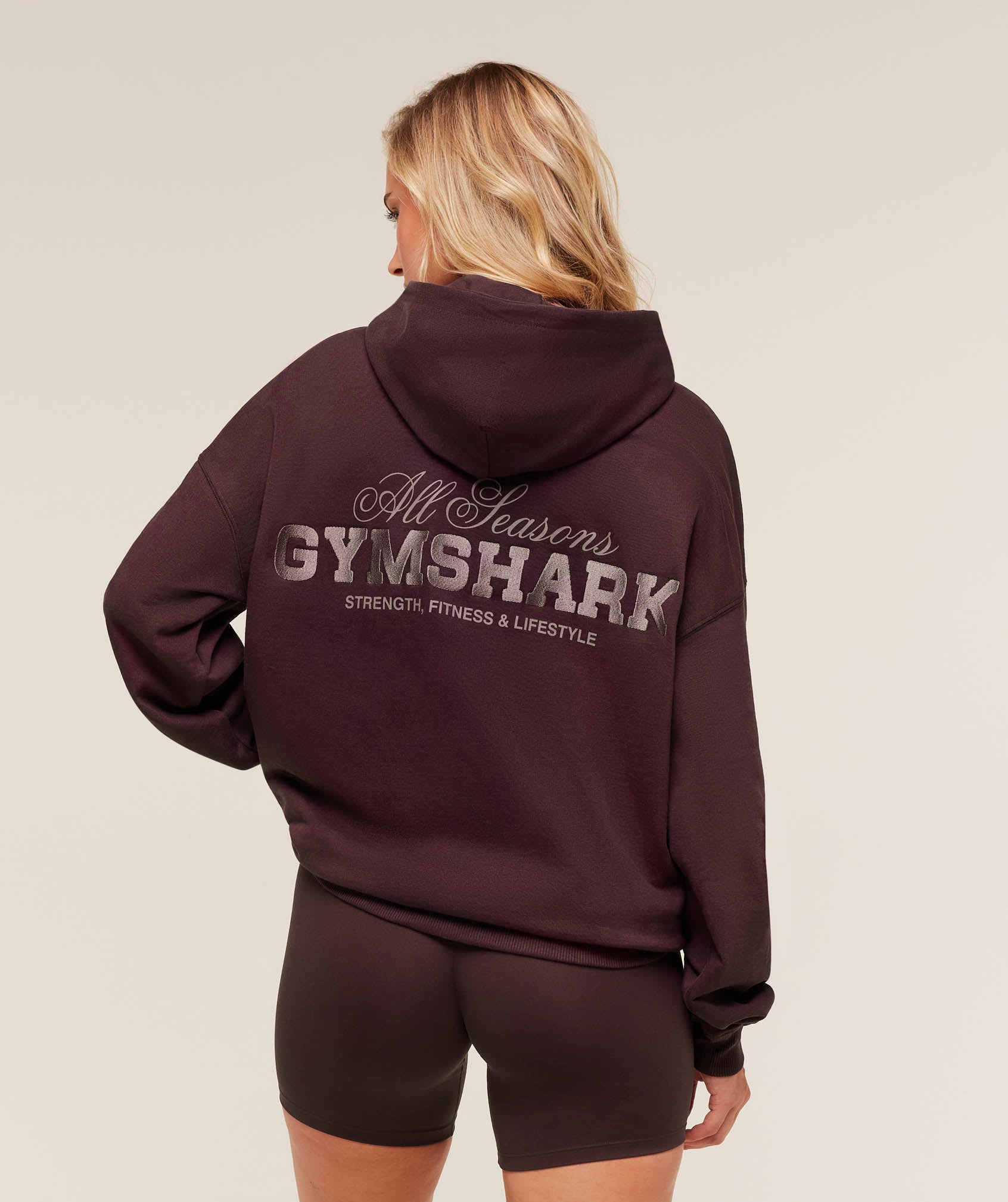 Gymshark All Seasons Graphic Hoodie - Cherry Purple