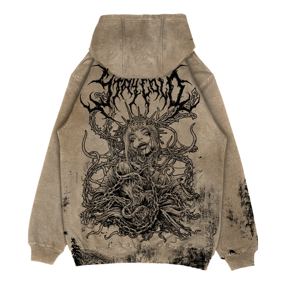 Gravewire (Beige) - Oversized Hoodie (350GSM)