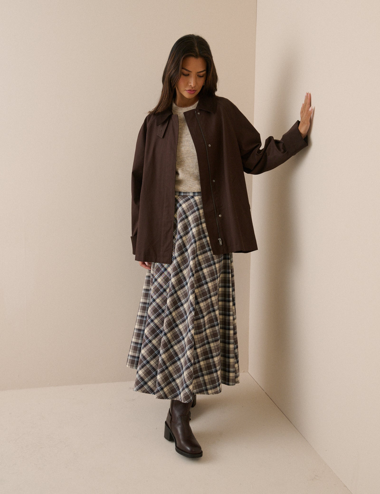 Brown Cord Detail Barn Jacket