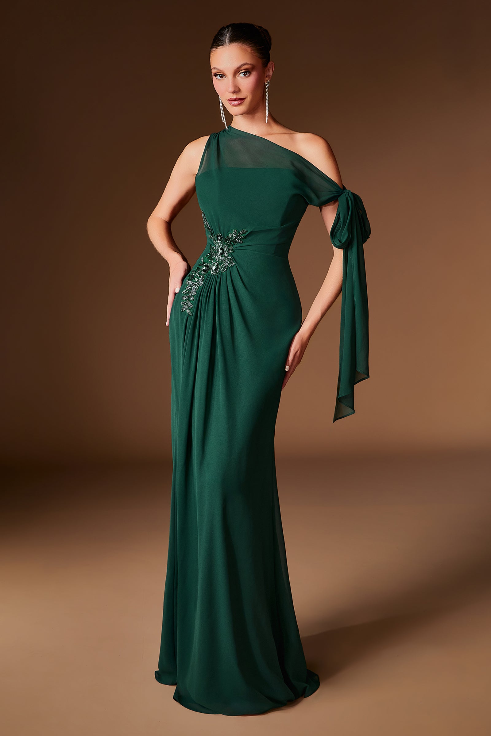 Ladivine CH2612 One Shoulder Sheath Dress