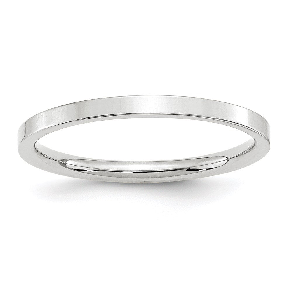 2mm 10K White or Yellow Gold Flat Comfort Fit Band