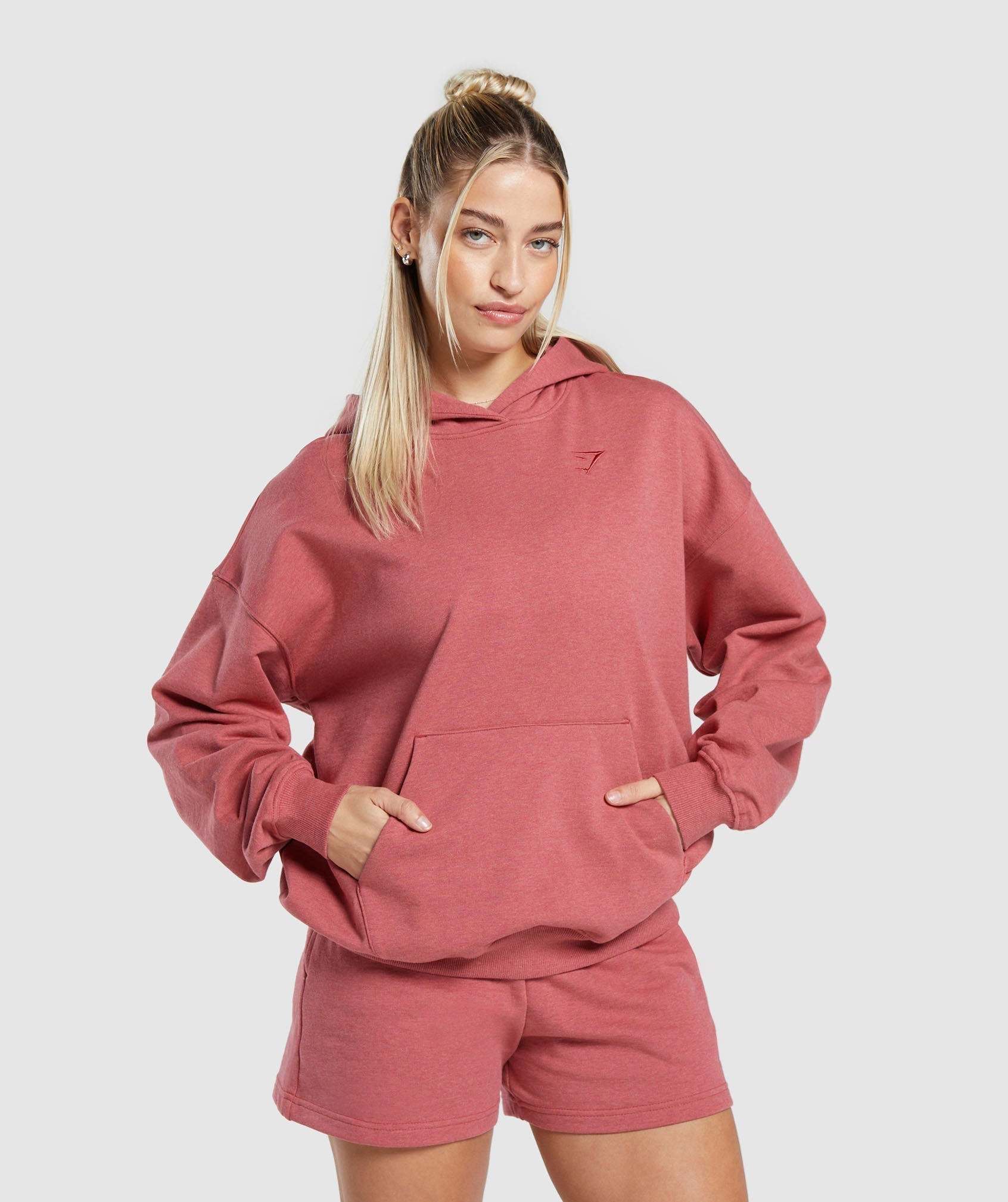 Gymshark Rest Day Sweats Hoodie - Bros Heritage Pink Marl