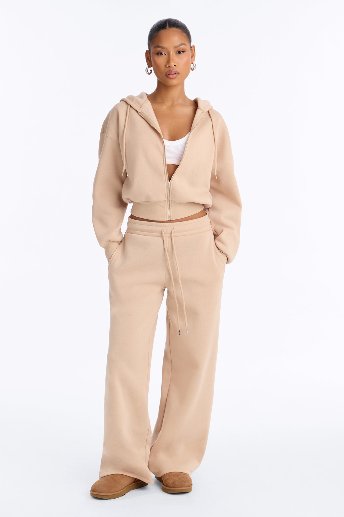 Candice Wide Leg Lounge Pant - Taupe