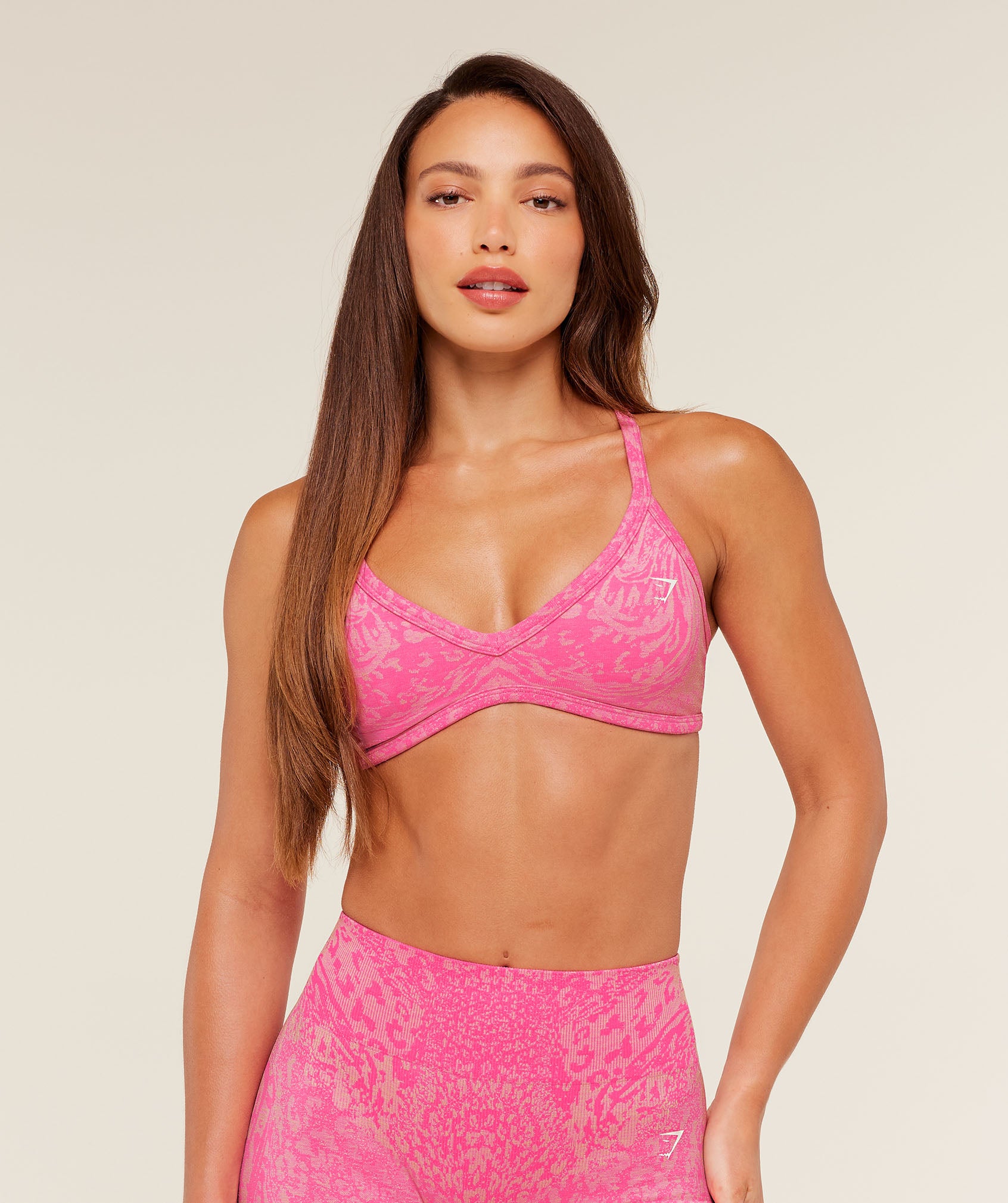 Gymshark Adapt Animal Sports Bra - Electric Pink/Sorbet Yellow