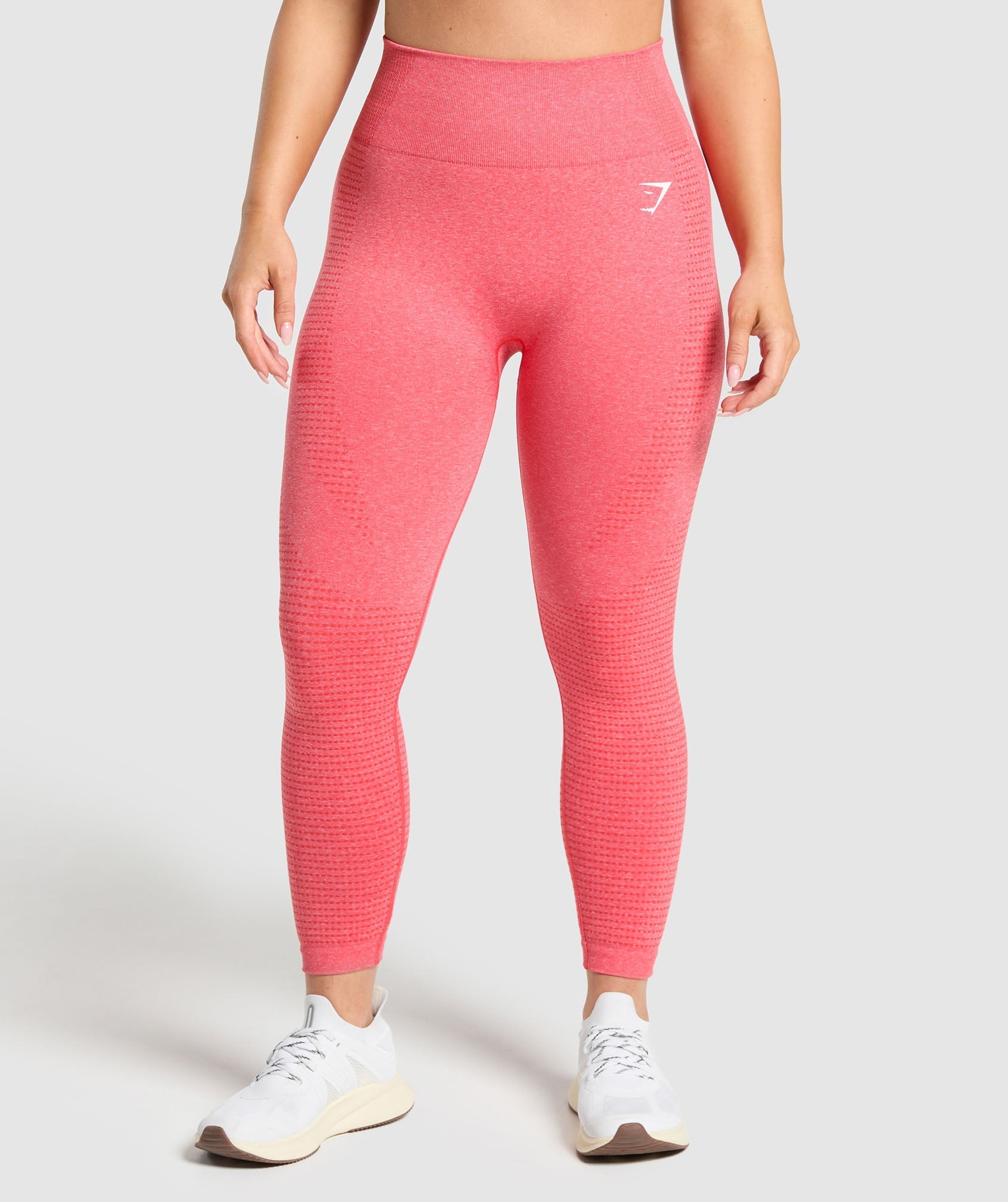 Gymshark Vital Seamless Short Leggings - Coral Red/Marl