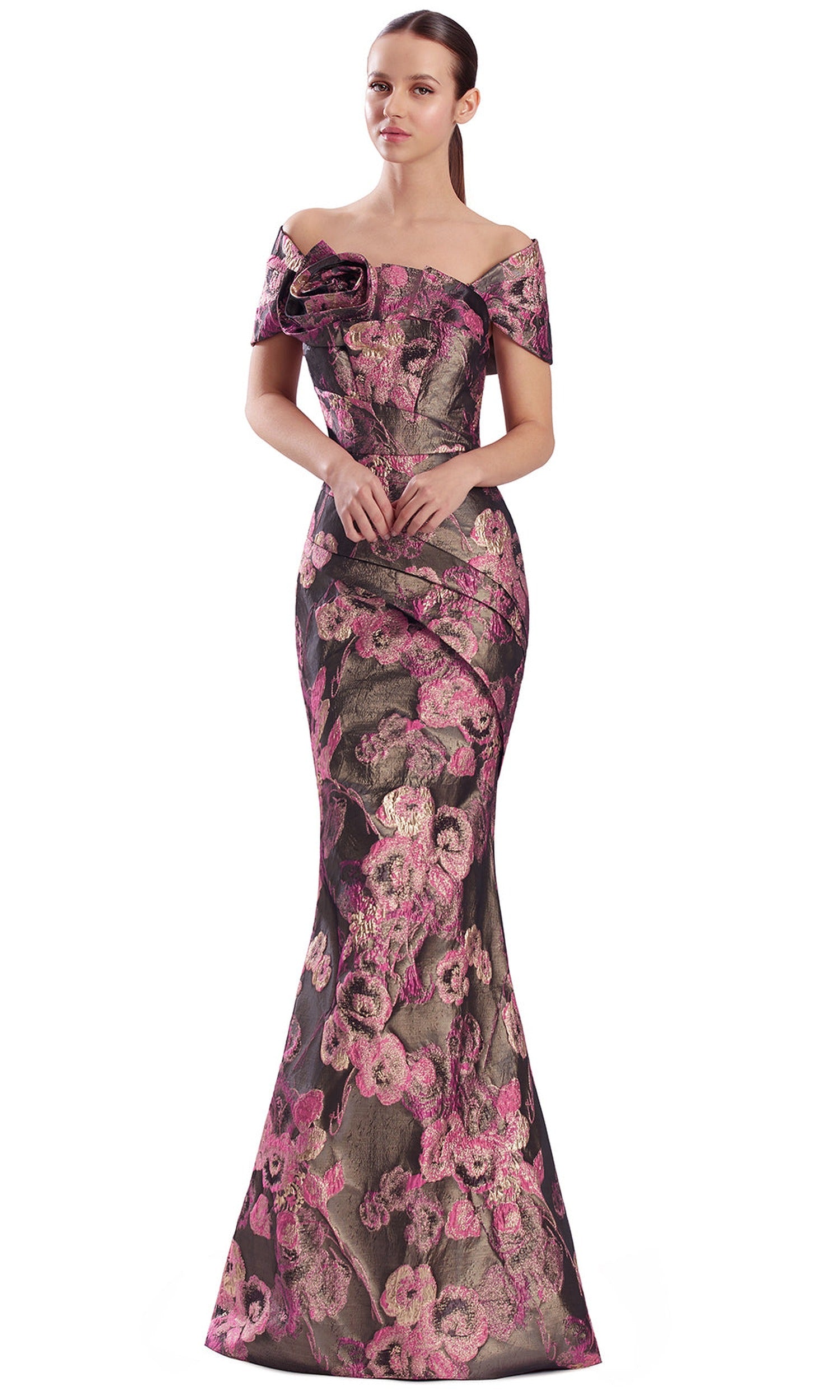 Alexander by Daymor 3315F26 - Strapless Mermaid Floral Evening Gown