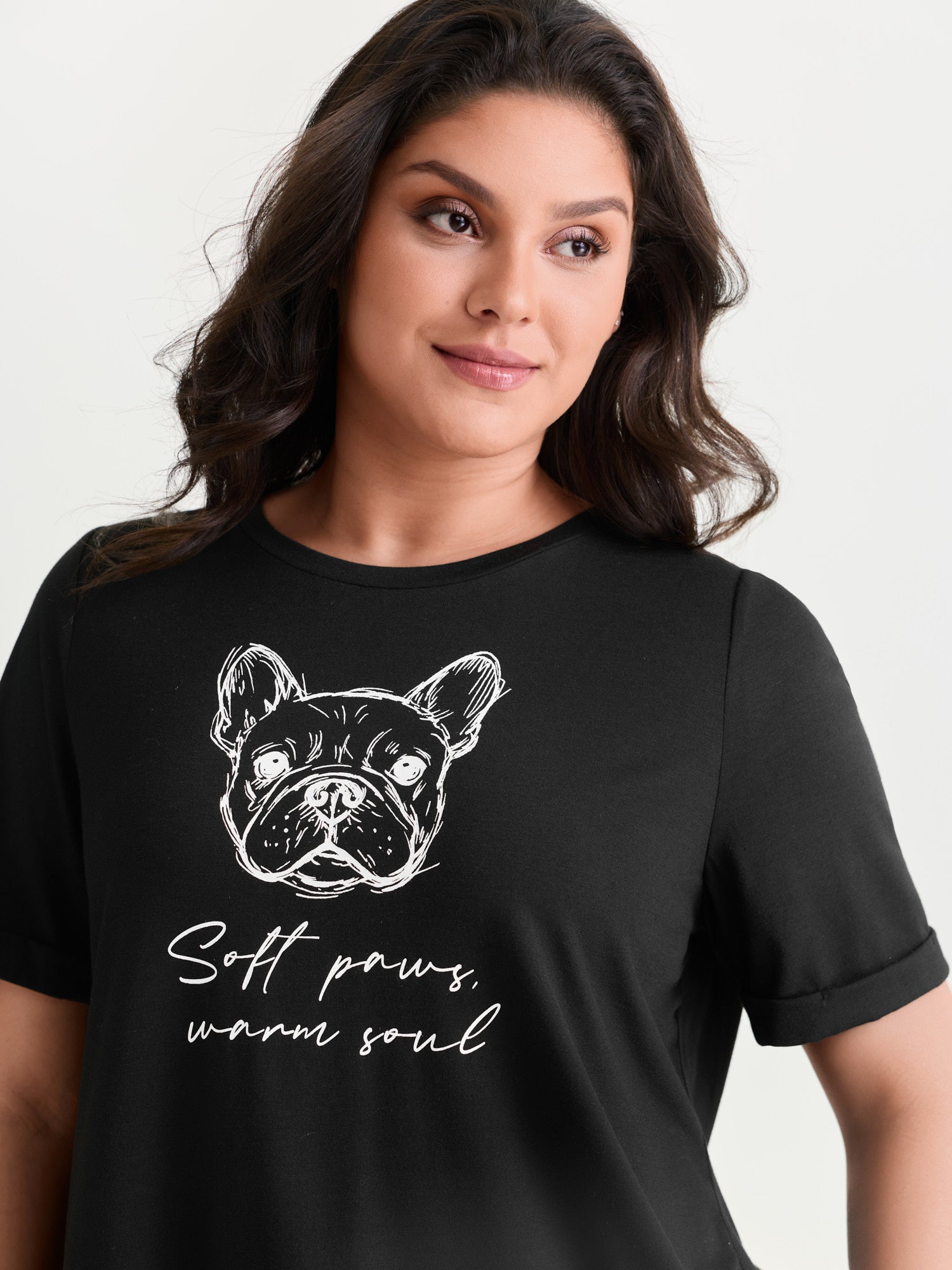 Supersoft Paws Print Stretchy-Fit T-Shirt
