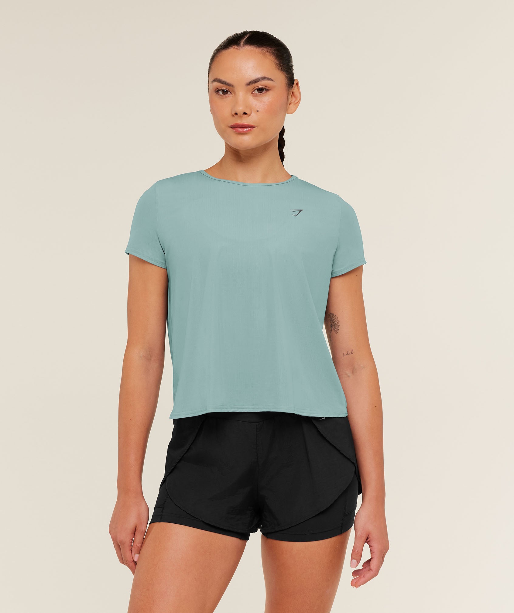 Gymshark Running Short Sleeve T-Shirt - Storm Blue