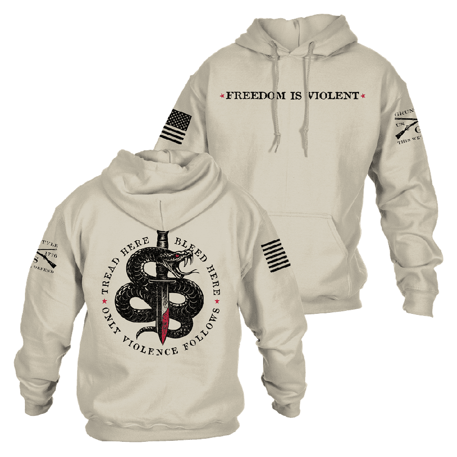 Freedom Is Violent Hoodie - Sand