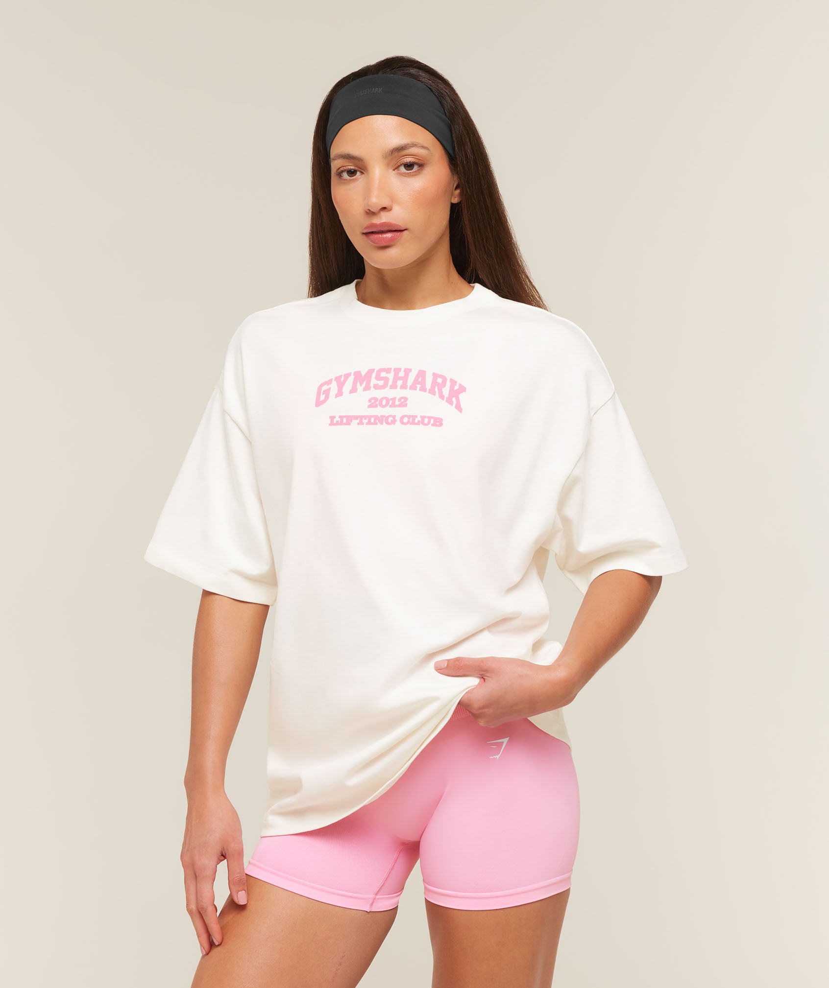 Gymshark Cosy Luxe Campus T-Shirt - Soft White