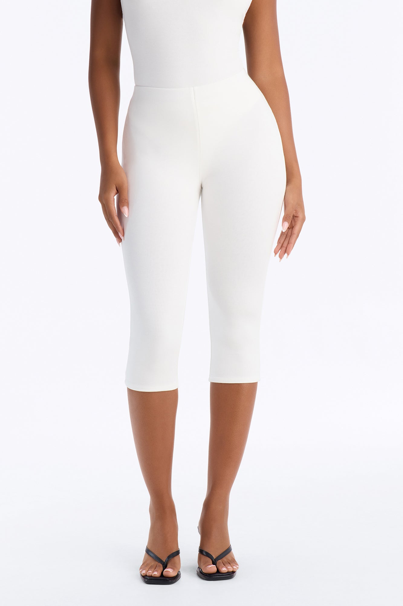 Justine Premium Modal Capri Pant - White
