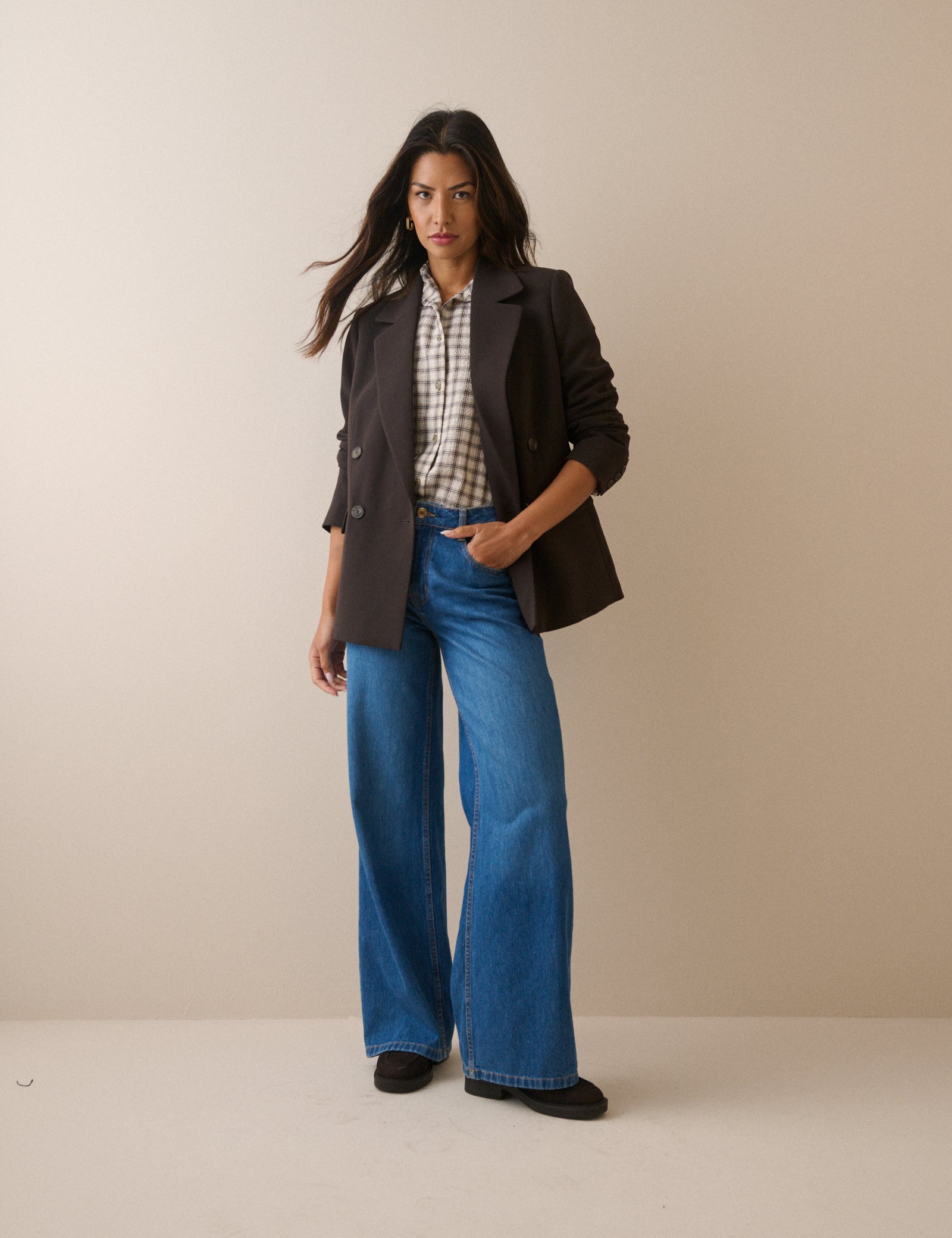 Brown Double Breasted Alicia Blazer