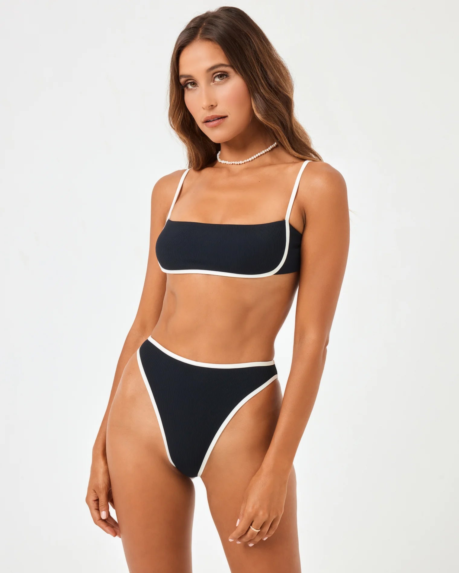 LSPACE Black/Cream Hazel Top