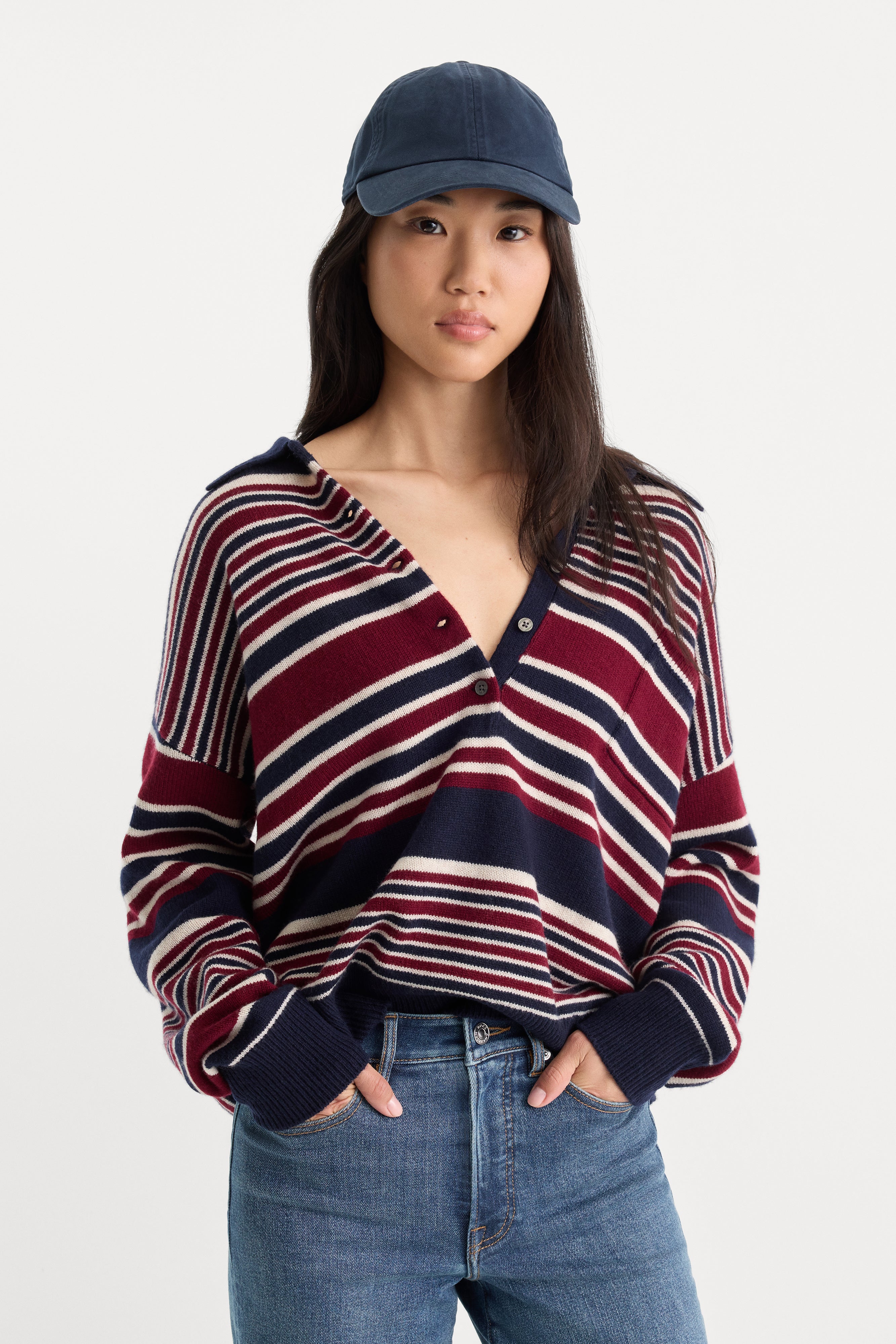 THE OVERSIZED RUGBY SWEATER | MULTI STRIPE