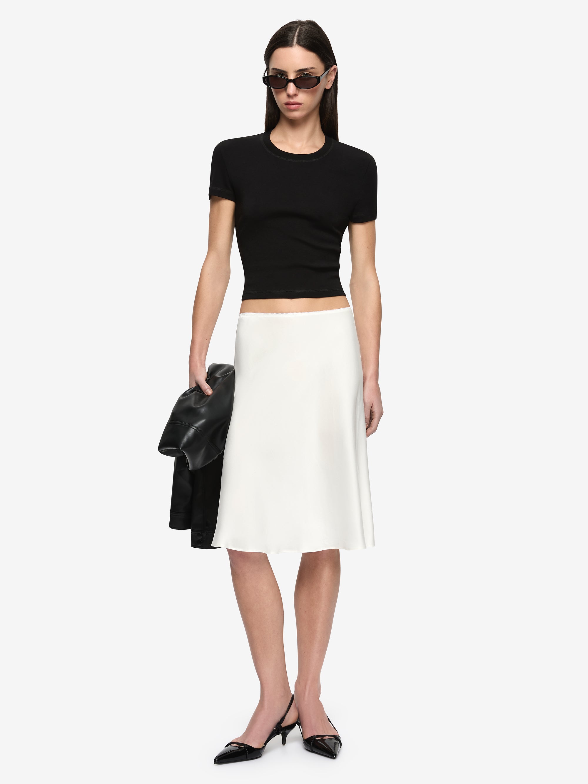 PIPER BIAS MIDI SKIRT - IVORY