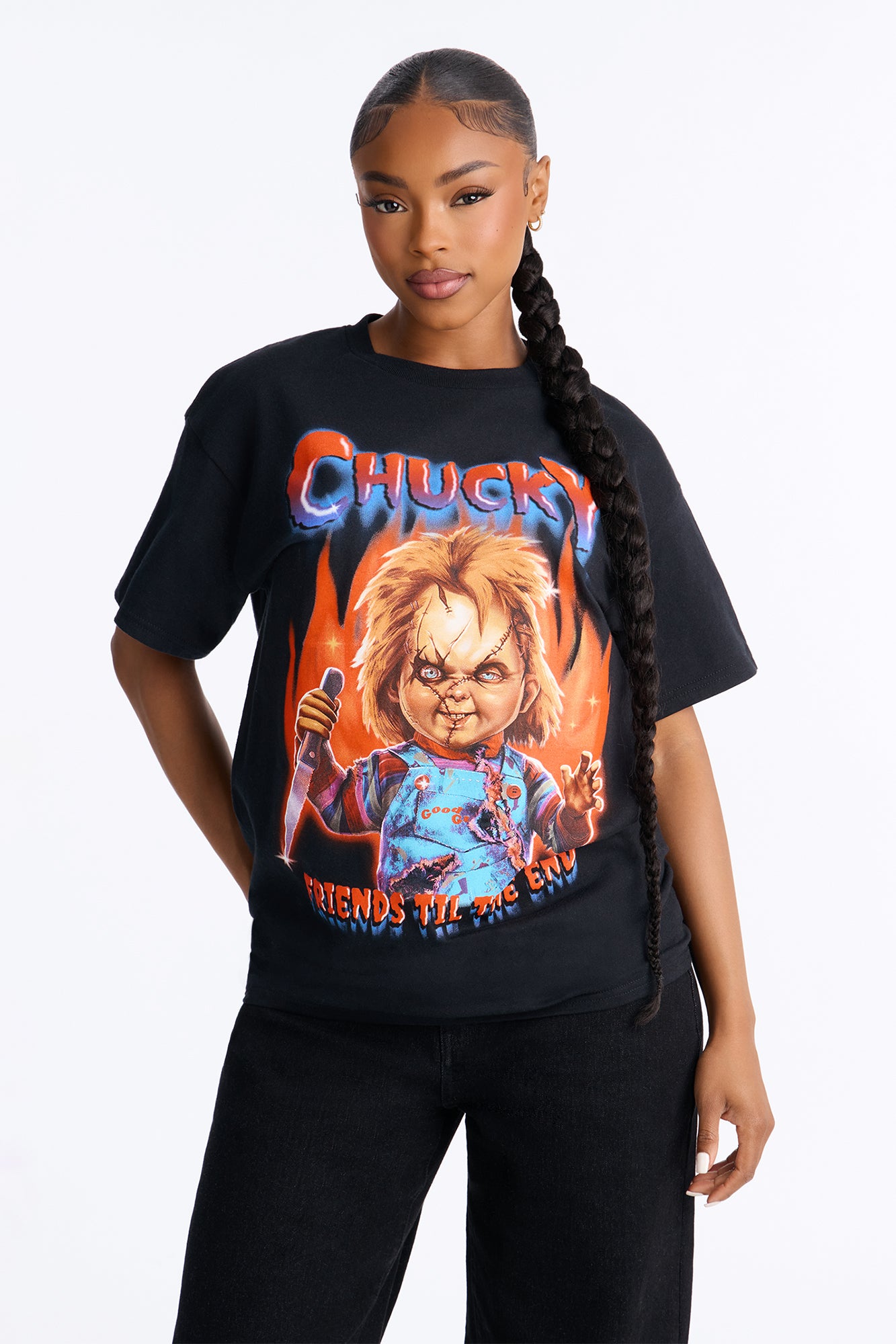 Chucky Flames Tee - Black