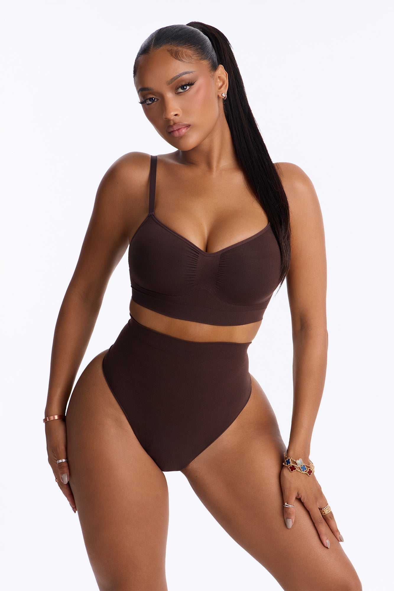 Nova Sculpt Seamless Strong Compression Mid Waist Thong - Coco
