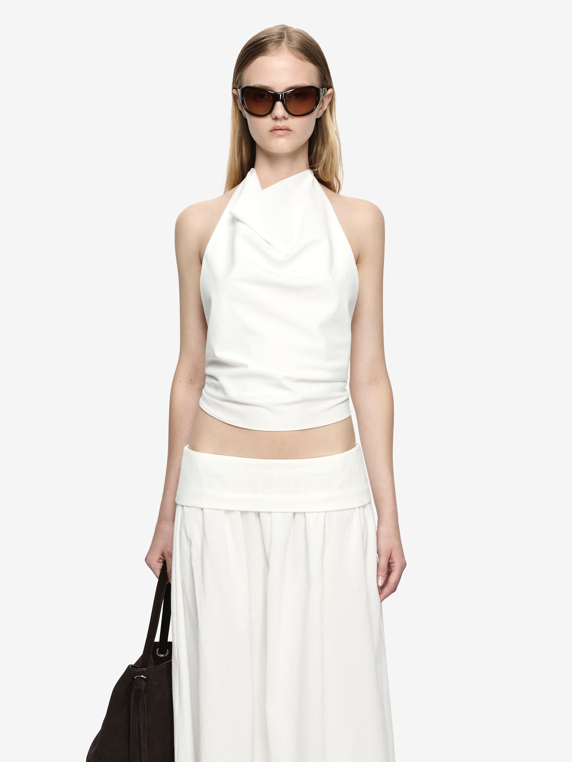 ARI HALTER TOP - IVORY