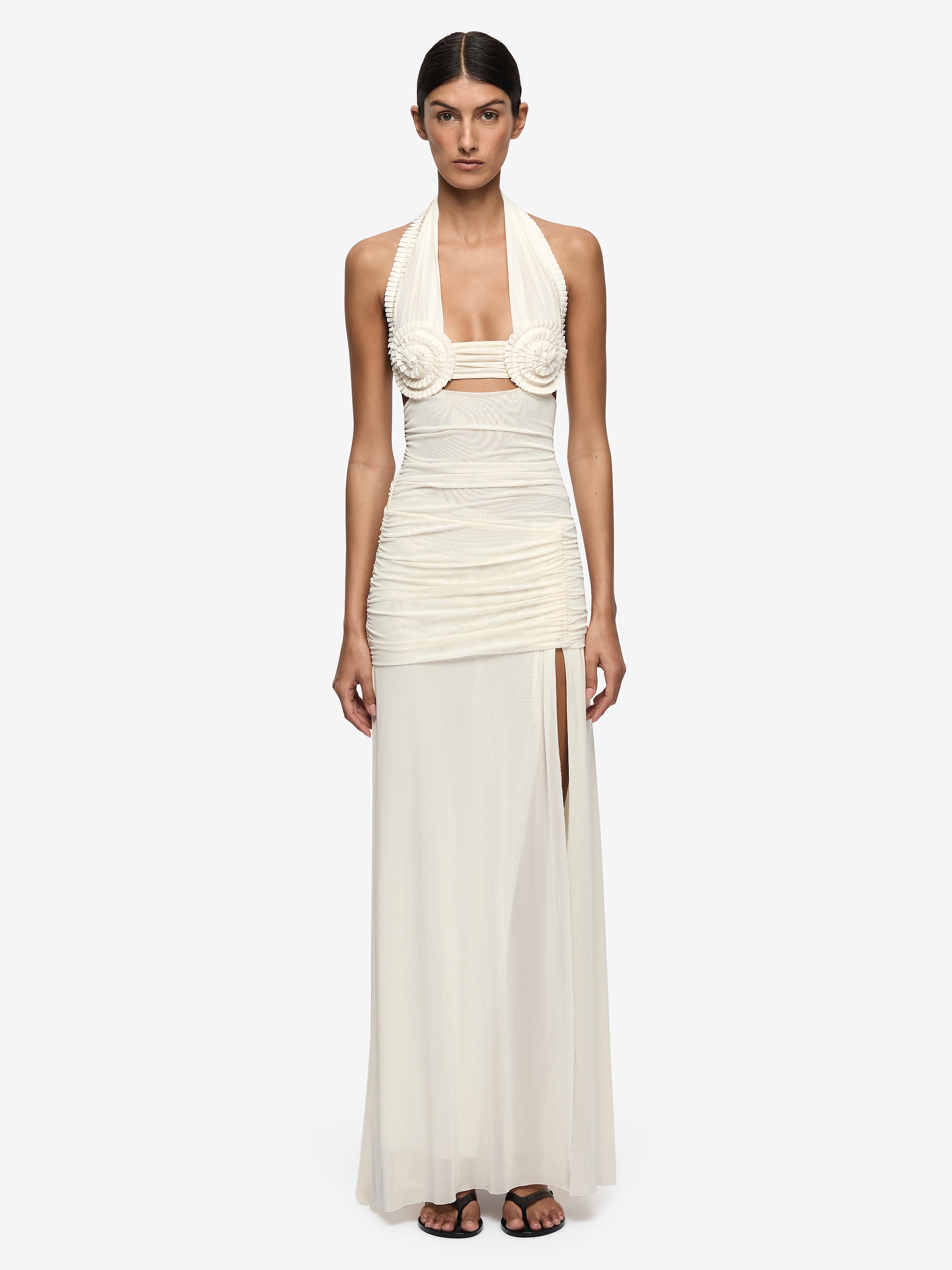 VIOLA SPIRAL MAXI DRESS - BUTTERCREAM