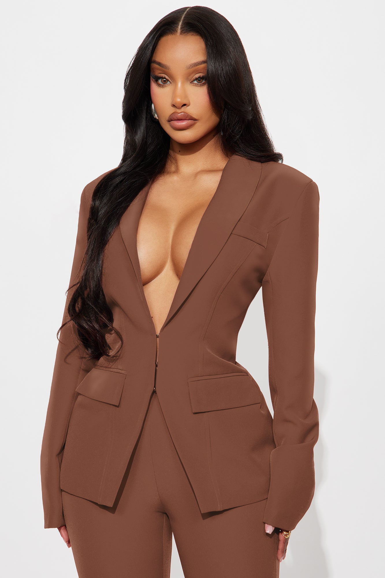 About Her Business Hourglass Blazer - Coco