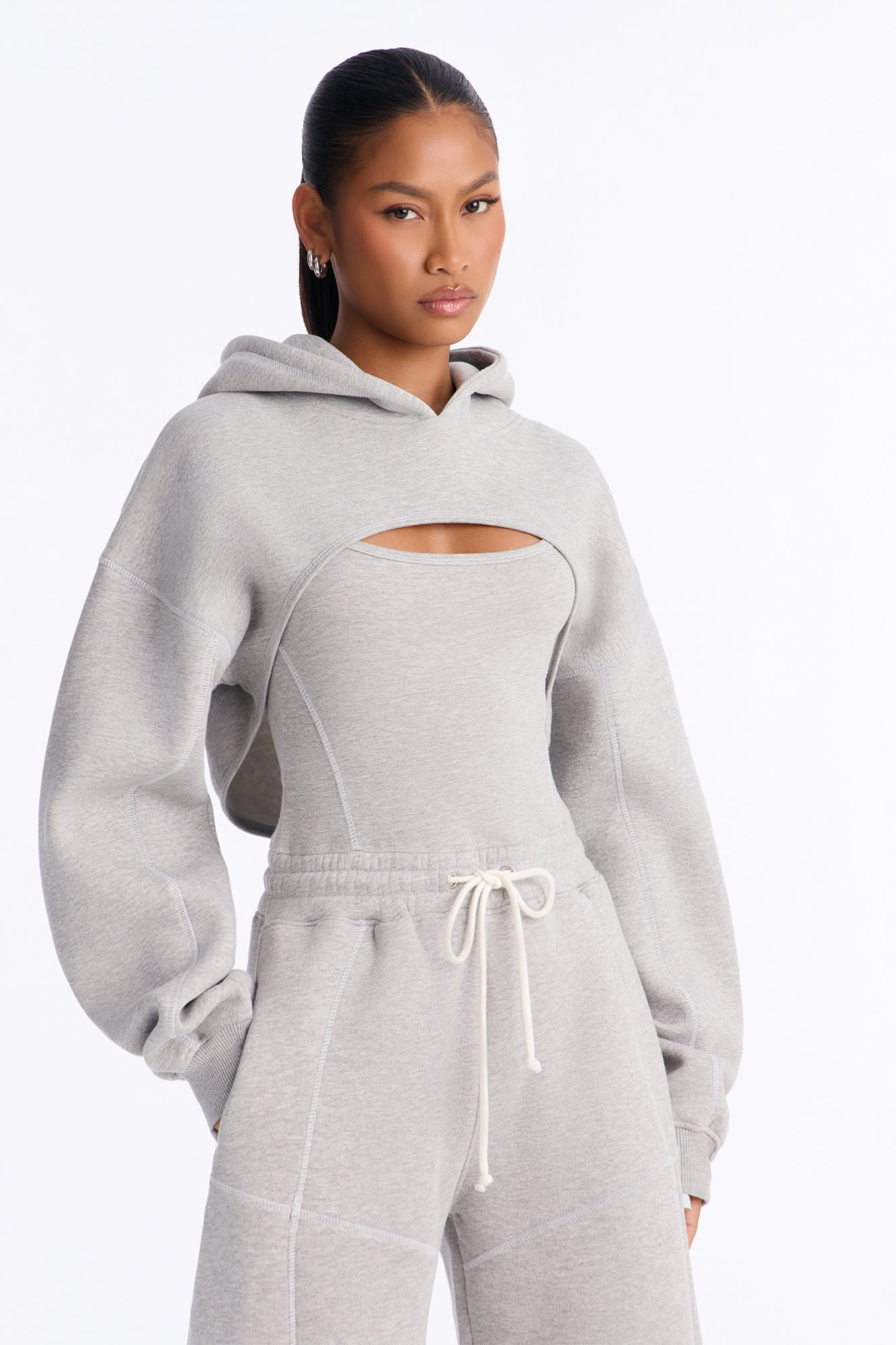 Pretty & Comfy Two Piece Set Jumpsuit - Heather Grey