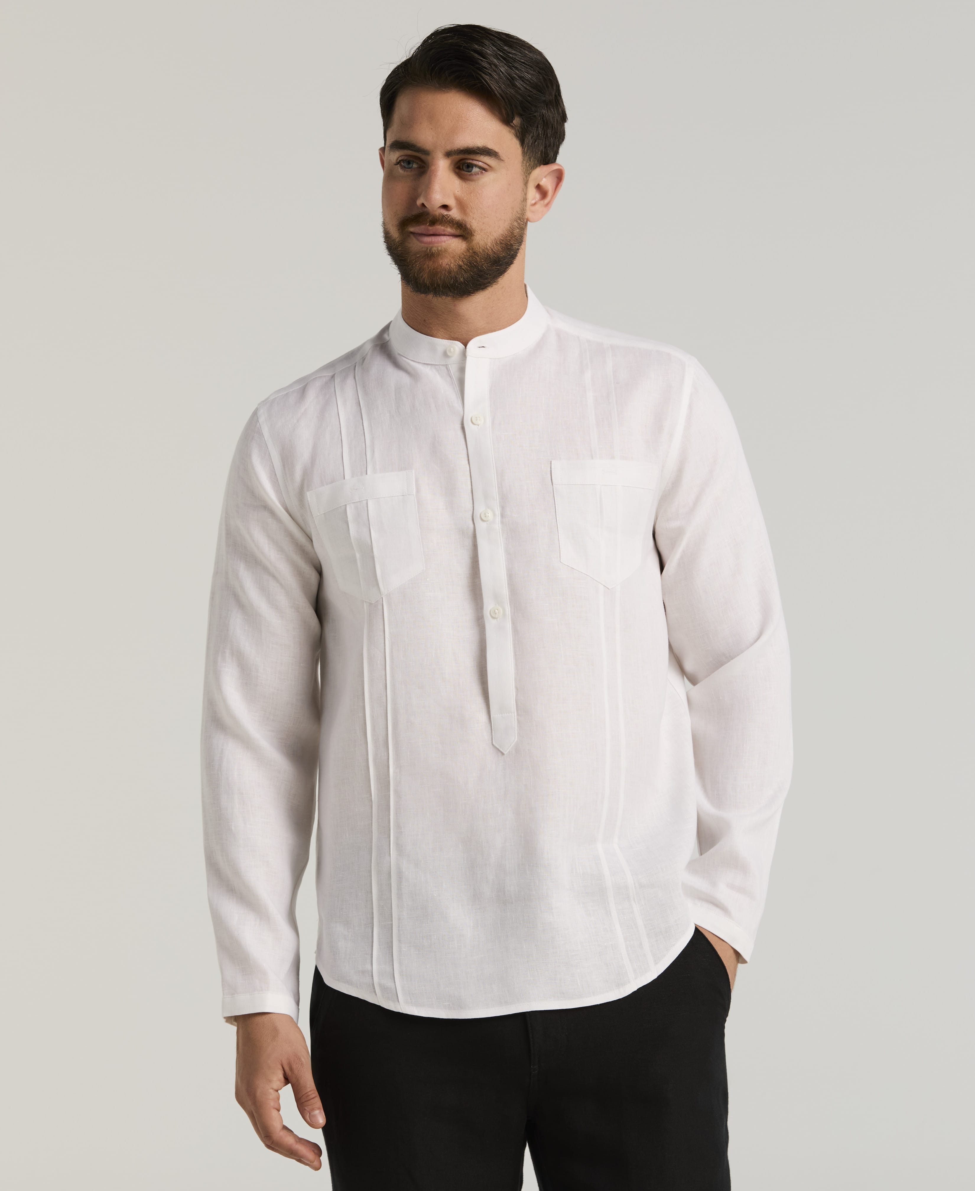 Two-Pocket Pintuck Popover Shirt