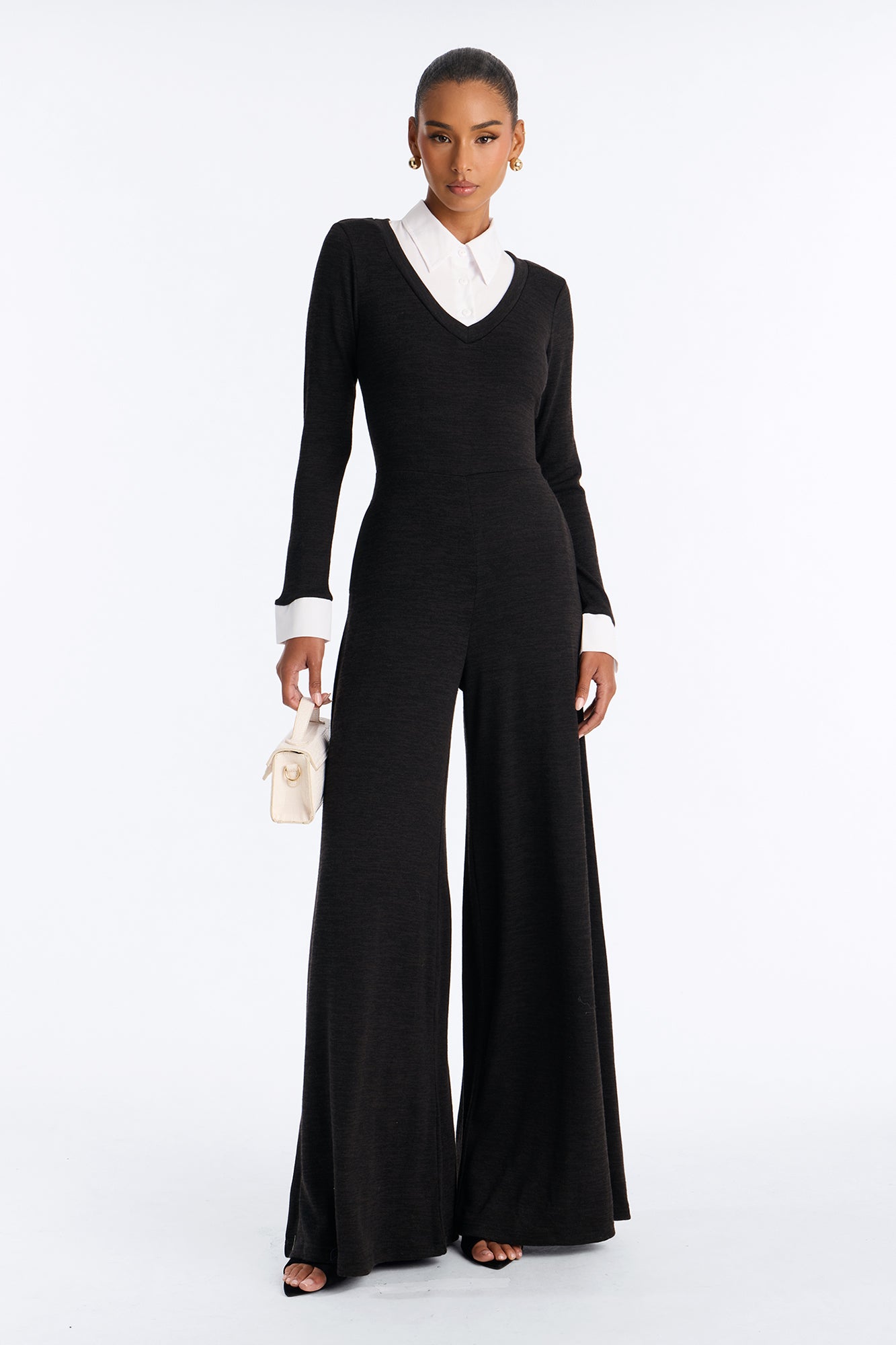 Monday Meetings Sweater Jumpsuit - Black