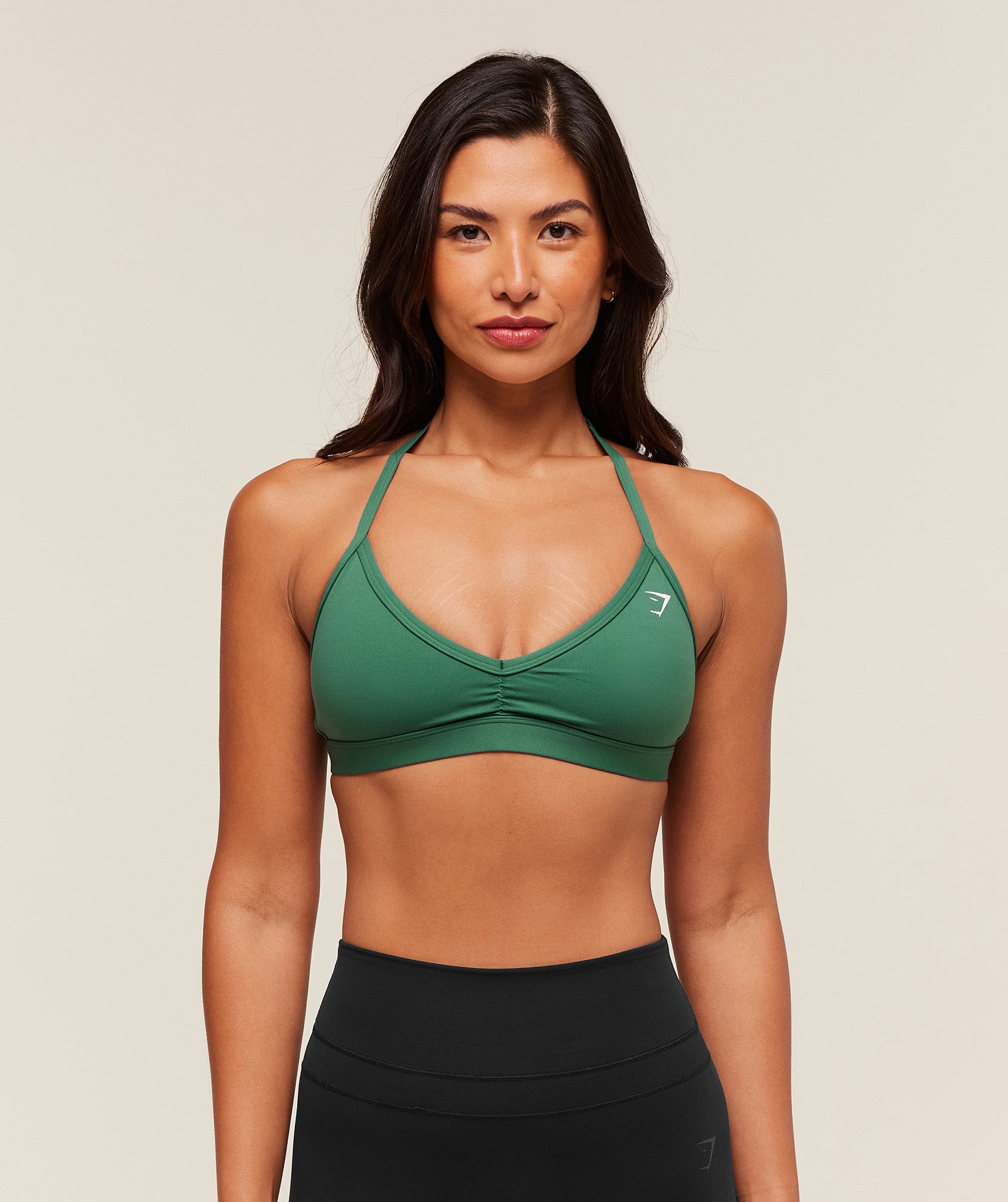 Gymshark Light Support Minimal Halterneck Bra - Lift Green