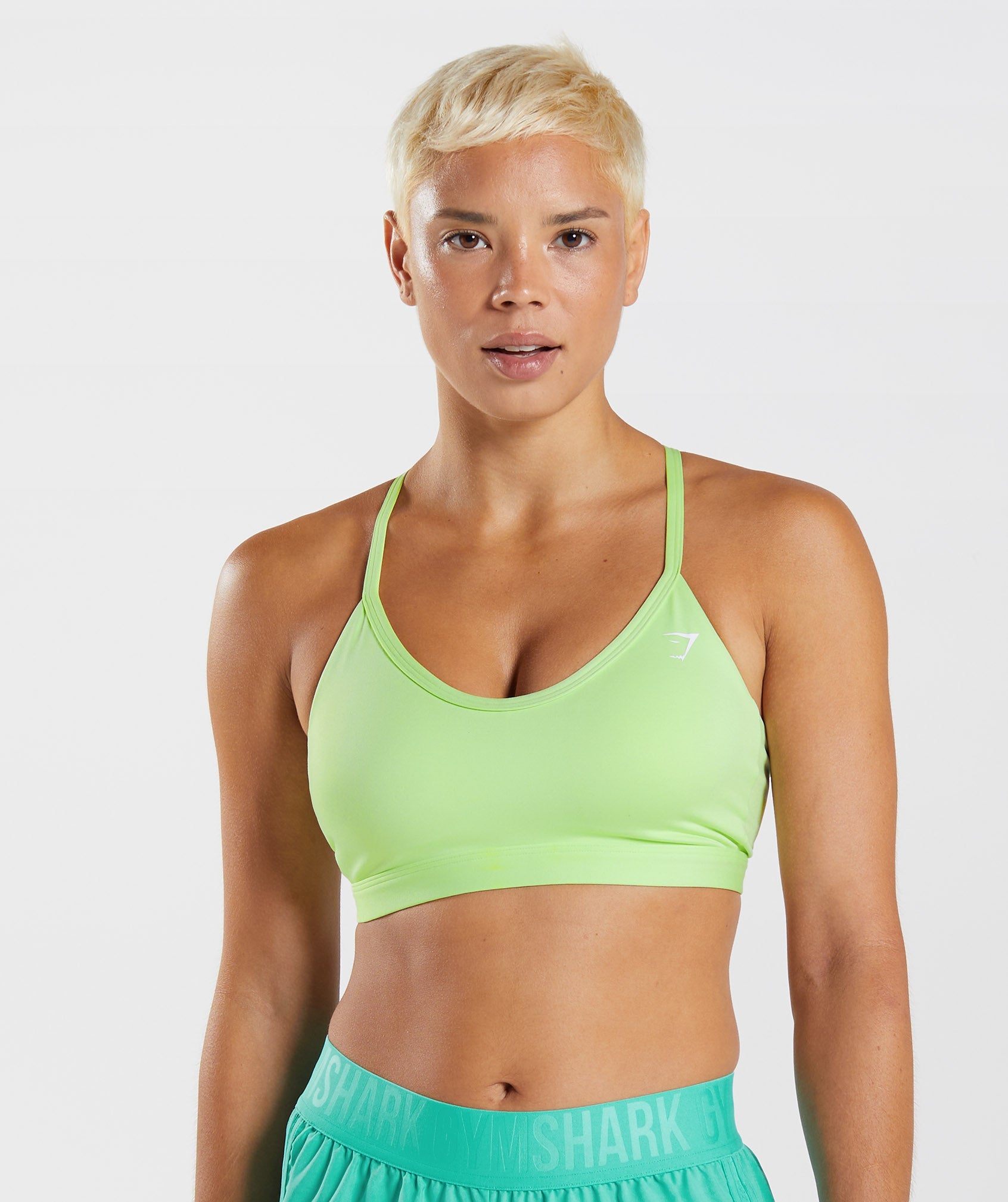 Gymshark V NECK SPORTS BRA - Kiwi Green