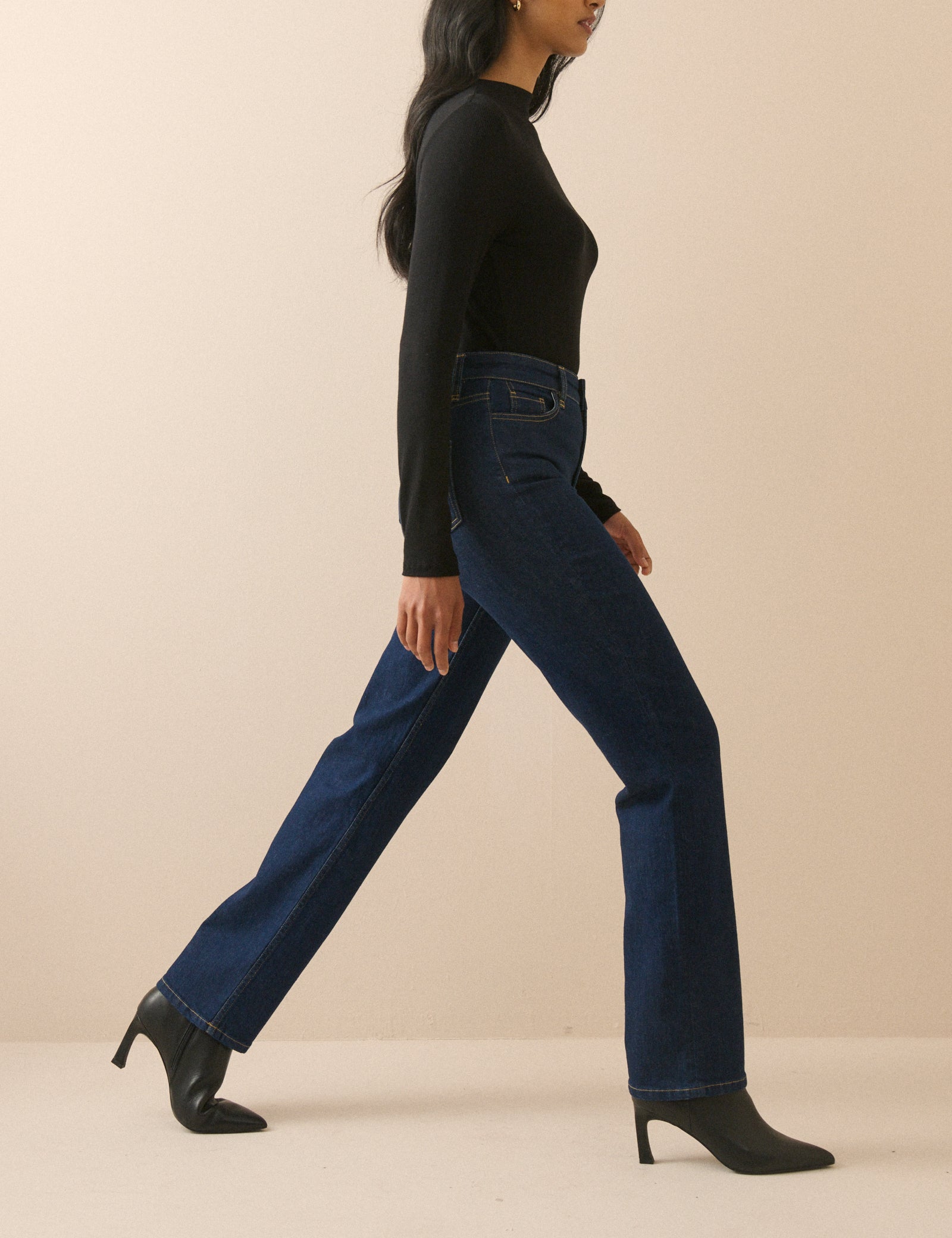 Dark Blue High Rise Golders Slim Leg Jeans