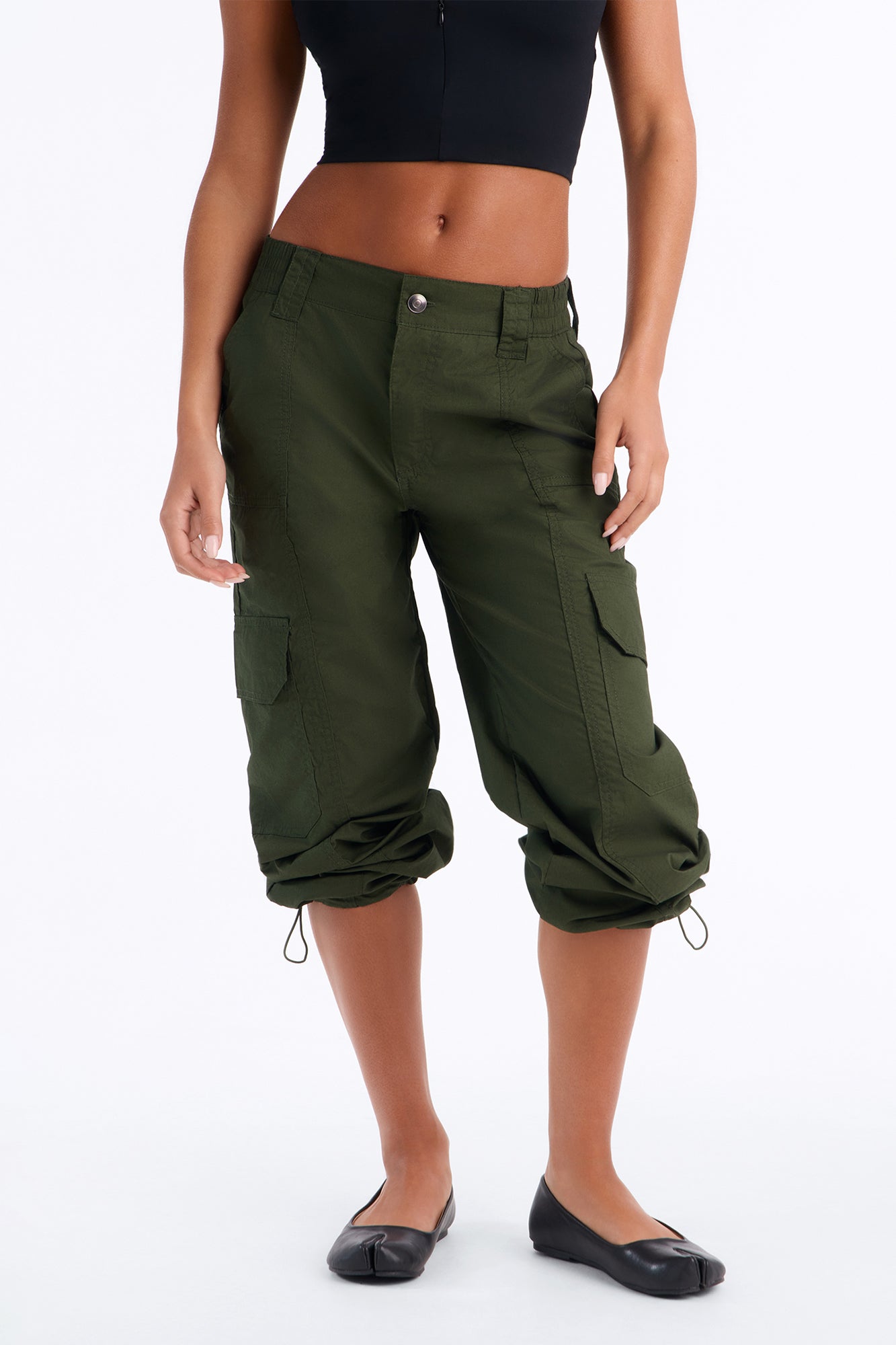Camille High Rise Cargo Jogger Pant - Emerald