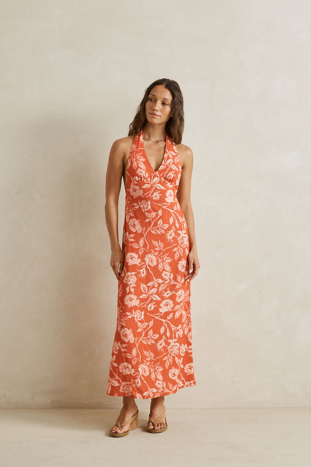Rhythm Rose Rosalie Floral Halter Neck Maxi Dress
