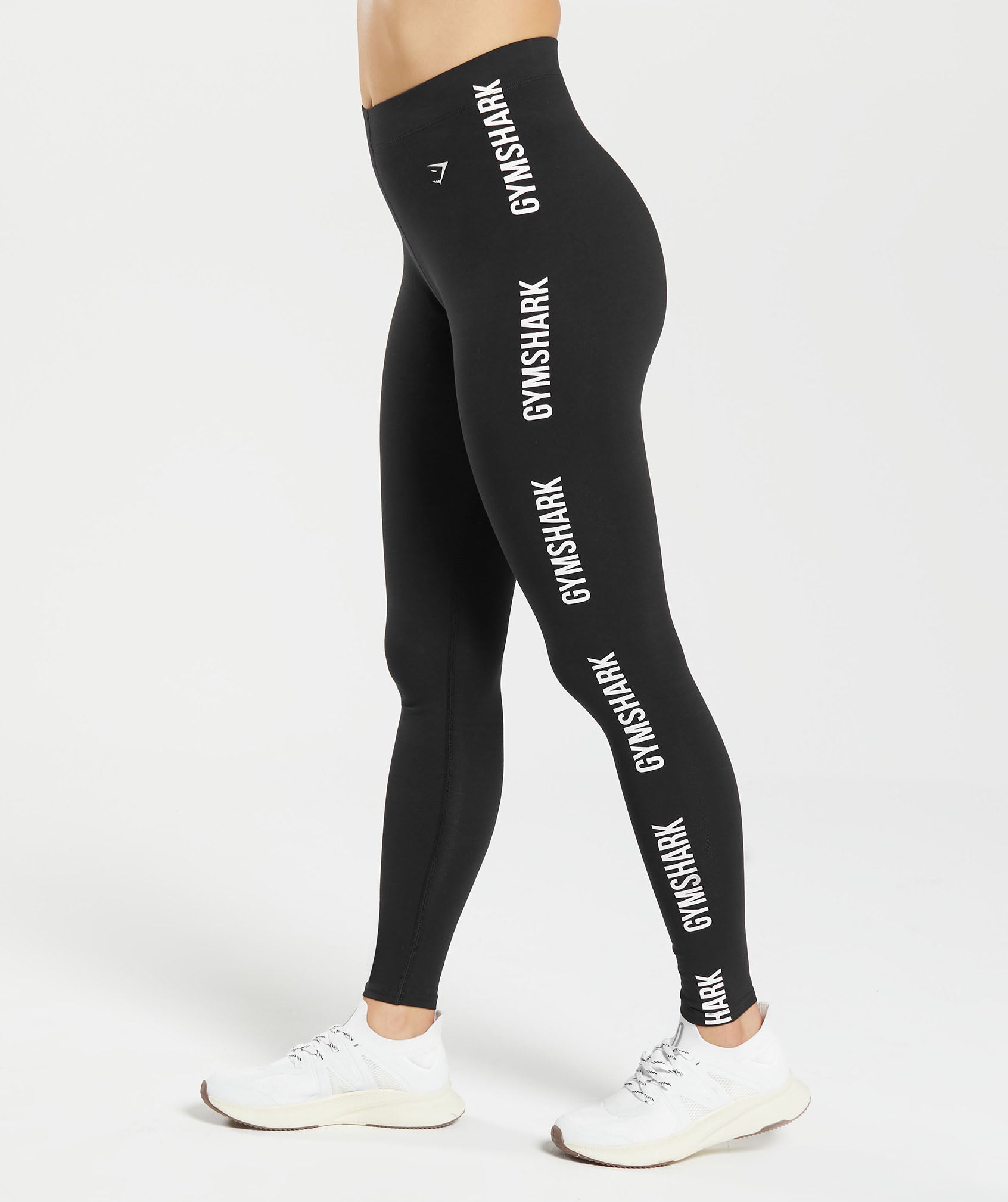 Gymshark Cotton Graphic Tape Leggings - Black