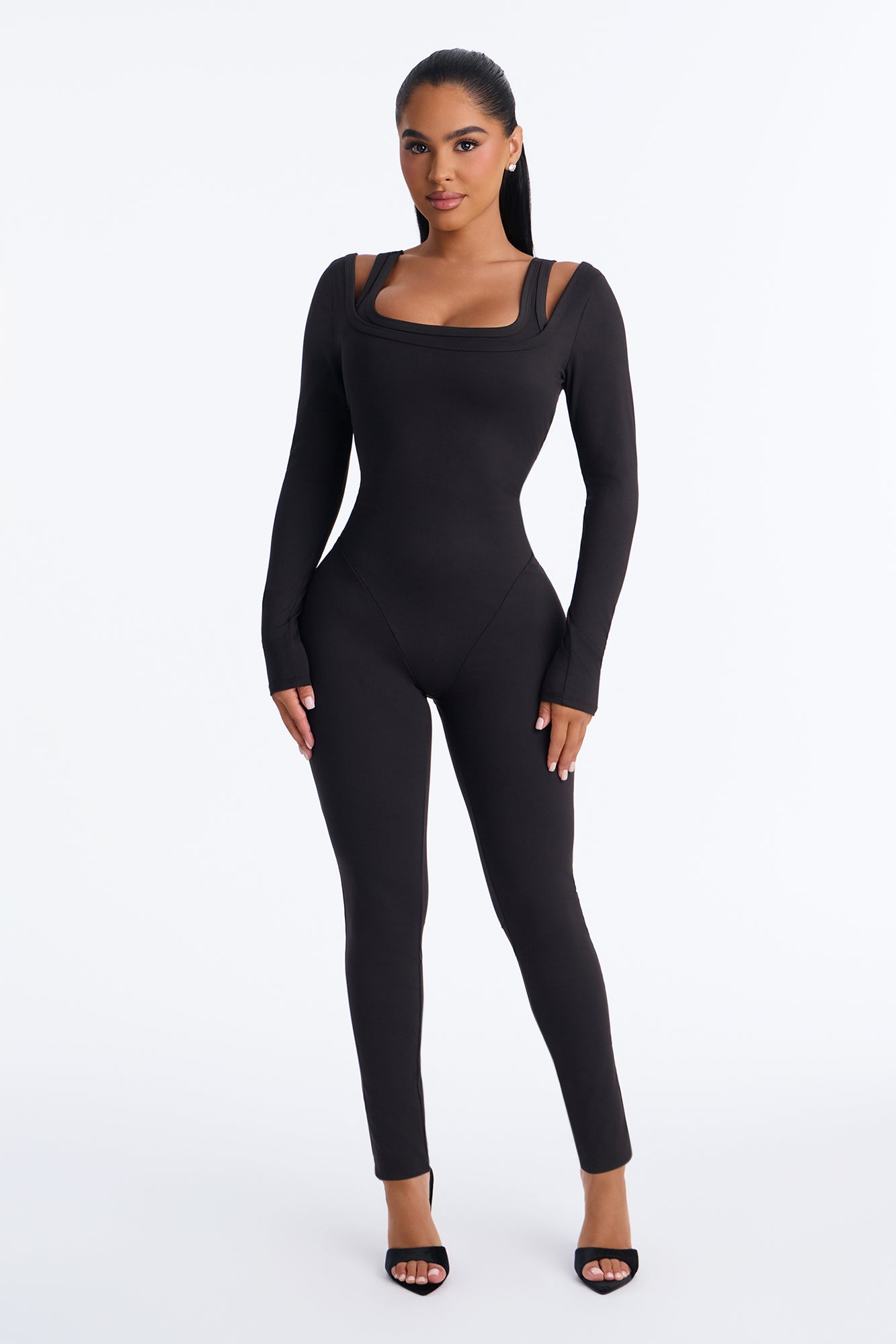Pilates Before Brunch Layered Jumpsuit - Black