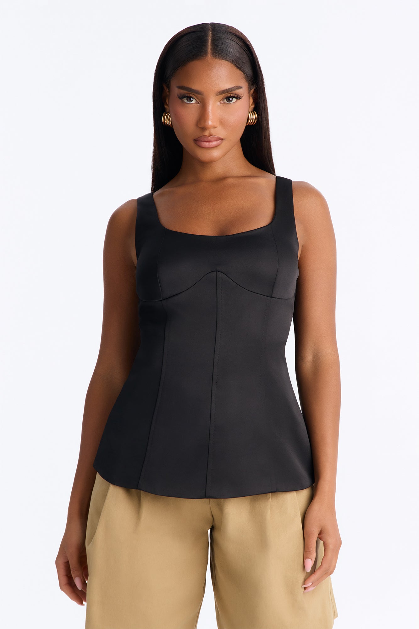 First Kiss Scoop Neck Blouse - Black