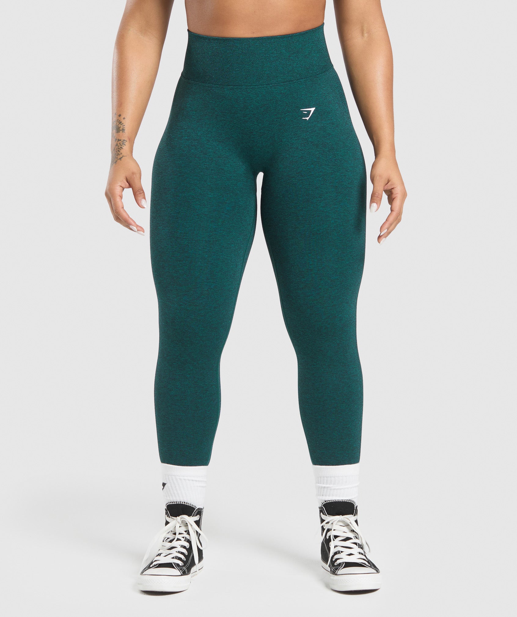 Gymshark Lift Seamless High-Rise Leggings - Functional Teal/Black Marl