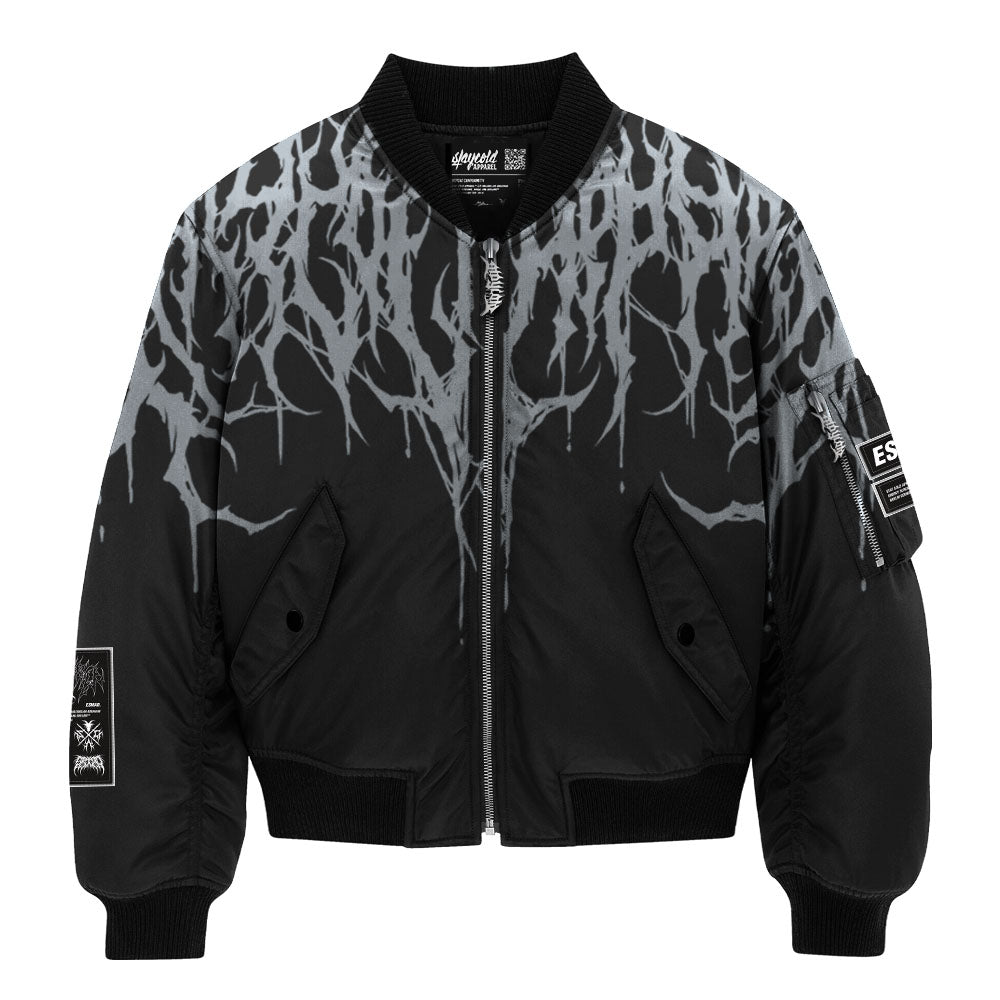 Reign Of Blood (Grey) - Bomber Jacket (Acid Washed)
