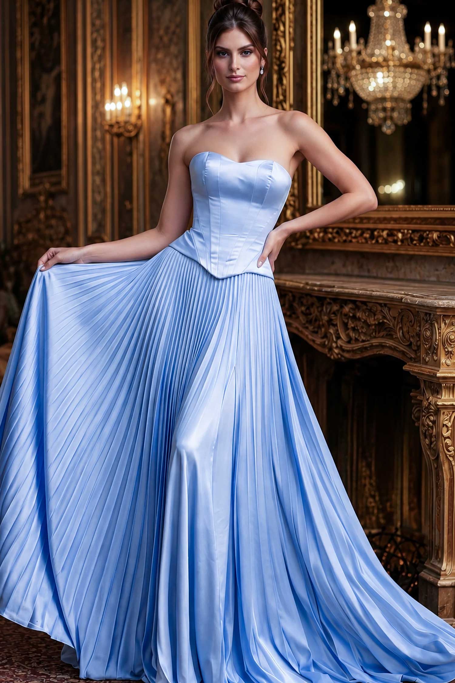 Jovani 49438 Pleated A-Line Sweetheart Dress
