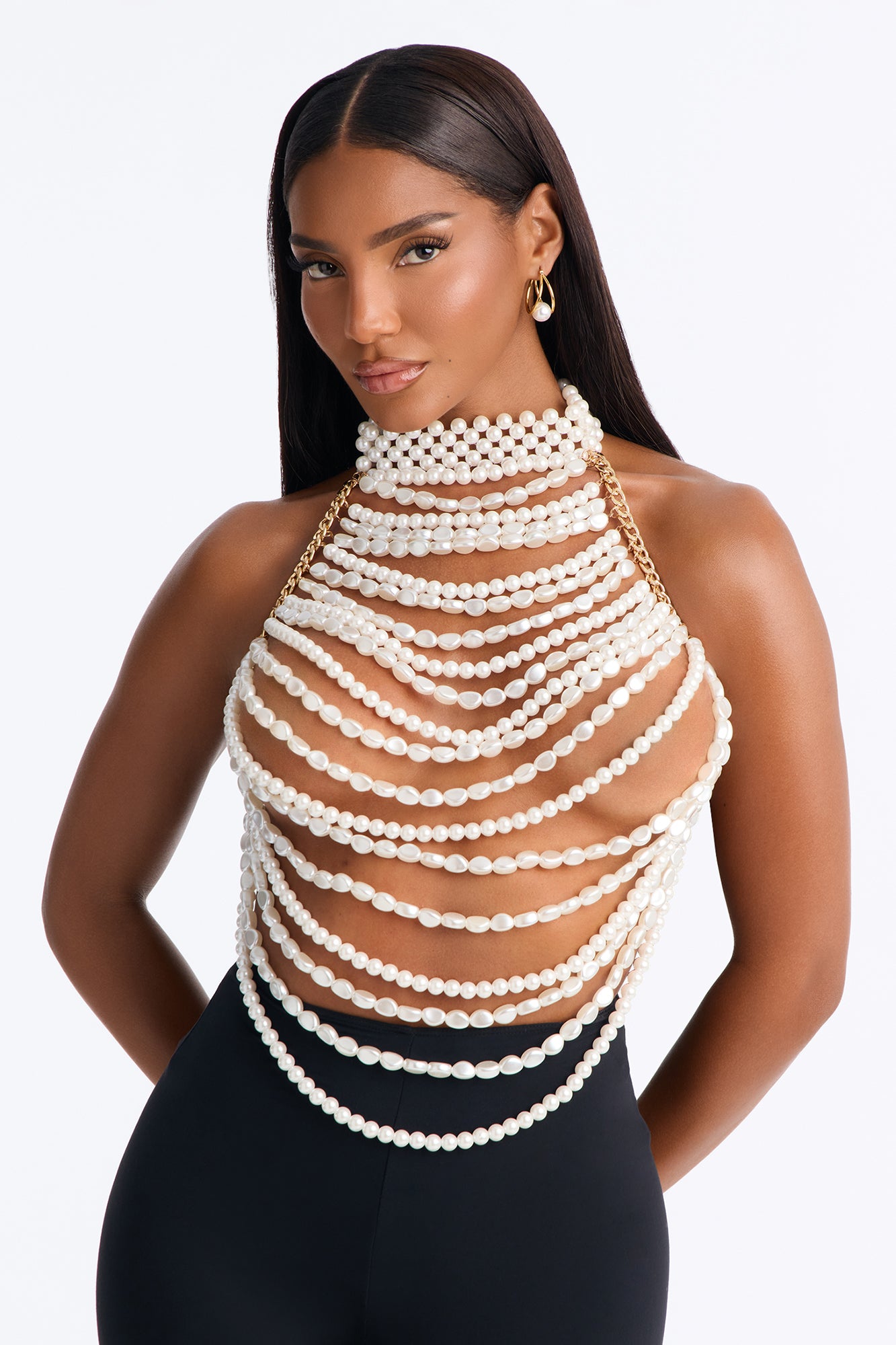 Venus Energy Pearl Halter Top - Ivory