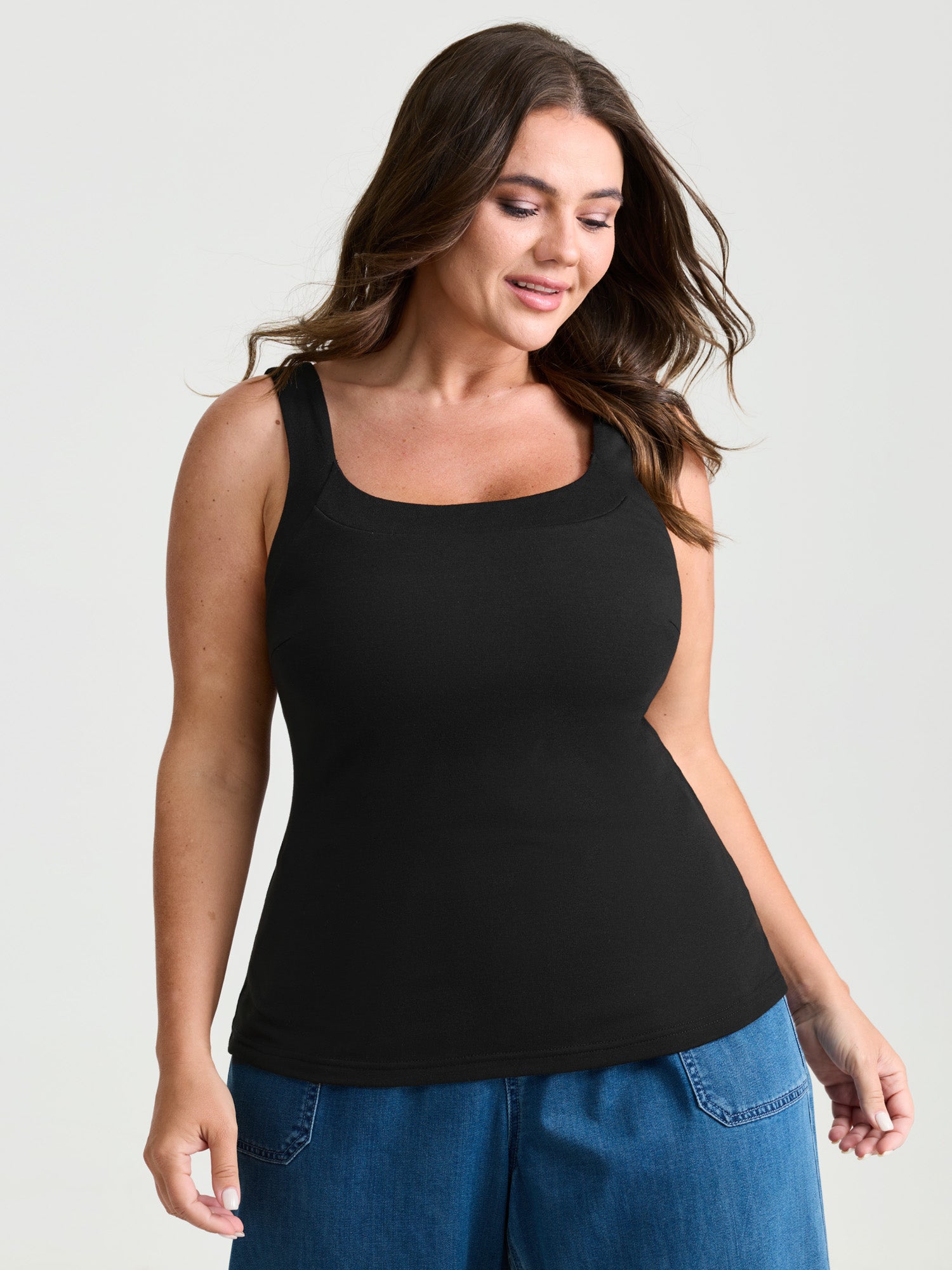 Supersoft Supportive Bra Fitted Plain Tank Top