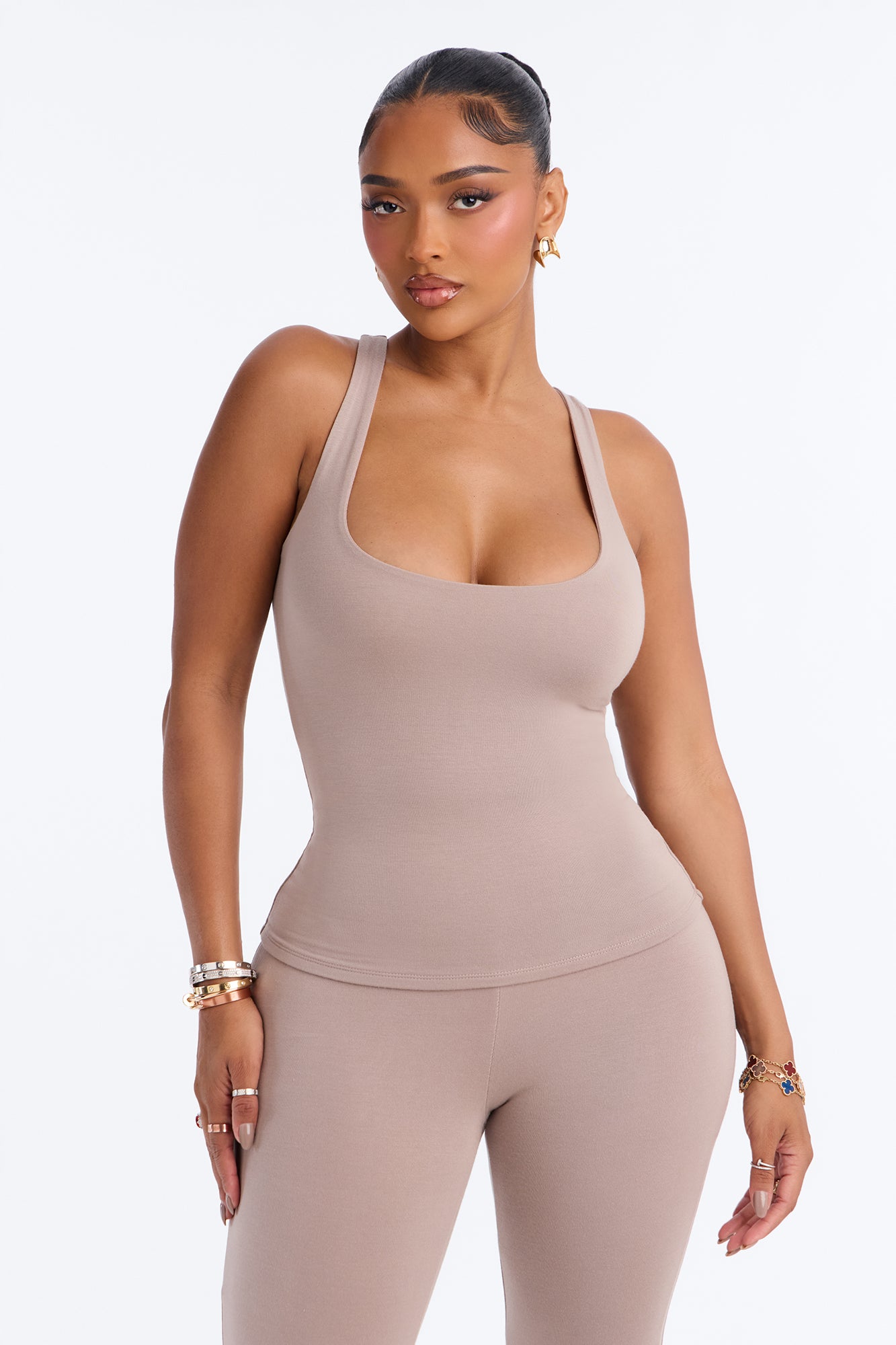 Estelle Premium Modal Racerback Tank Top - Stone