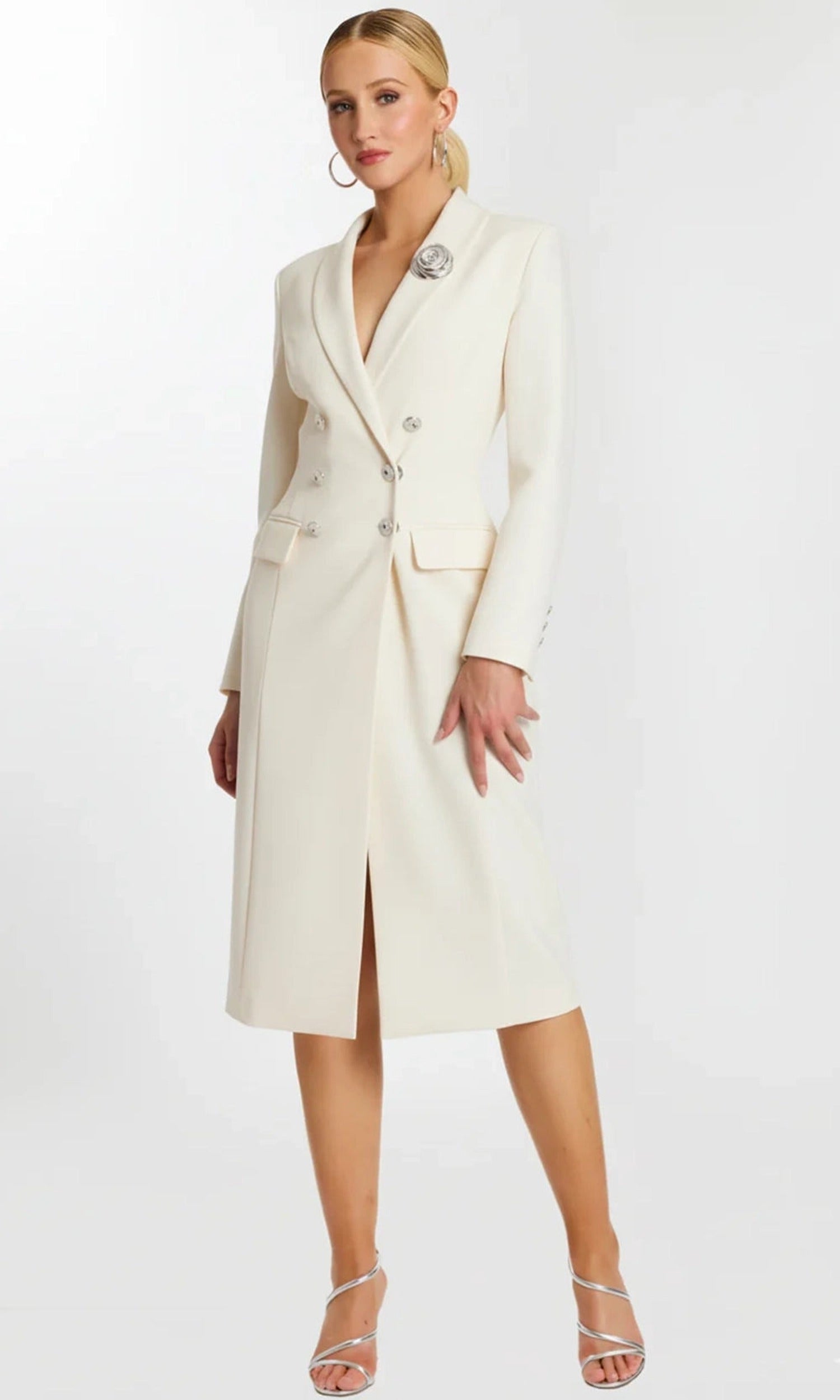 Jovani 47886 - Blazer Tea Length Dress